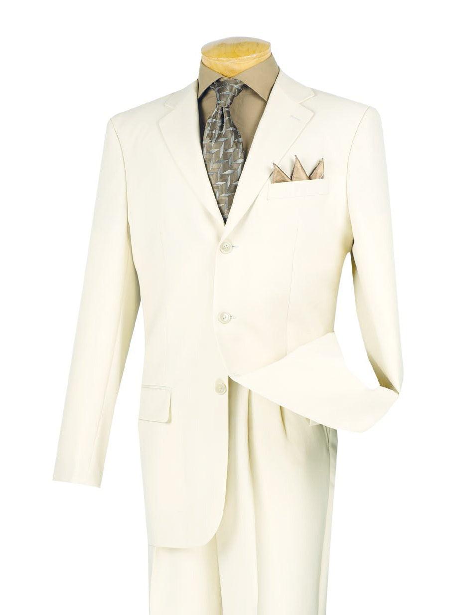 Mont Blanc Collection - Regular Fit Suit 3 Button 2 Piece in Ivory Product Image