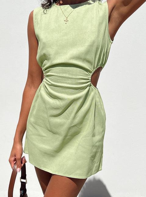 Mayzie Mini Dress Green Product Image