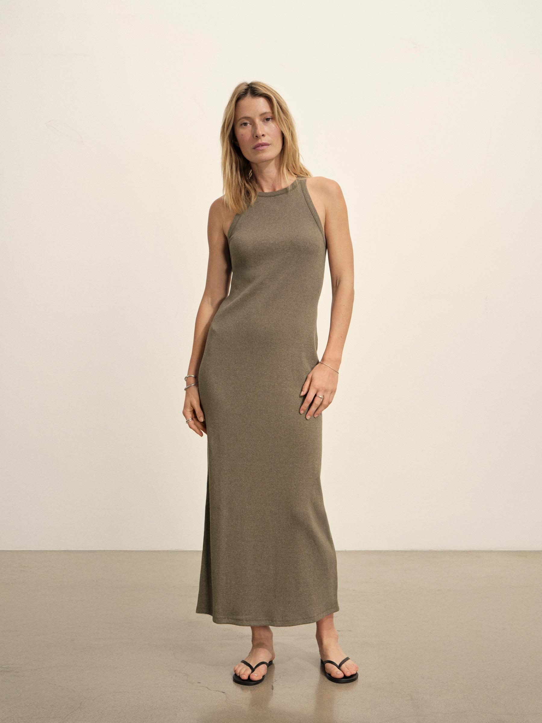 Marled Moss Surplus Rib Tank Dress Product Image