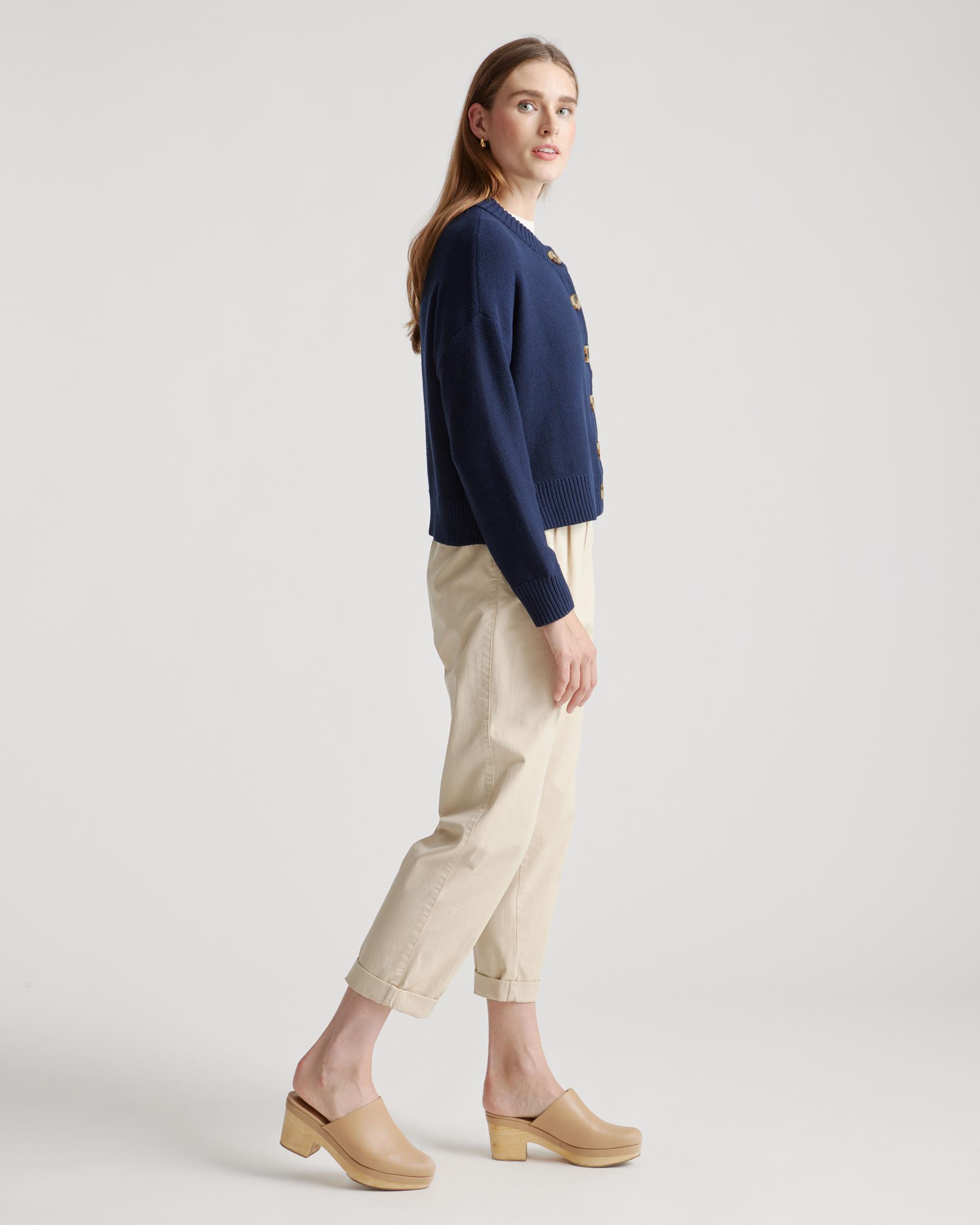 Quince | Women's Cropped Cardigan Sweater Organic Cotton Product Image