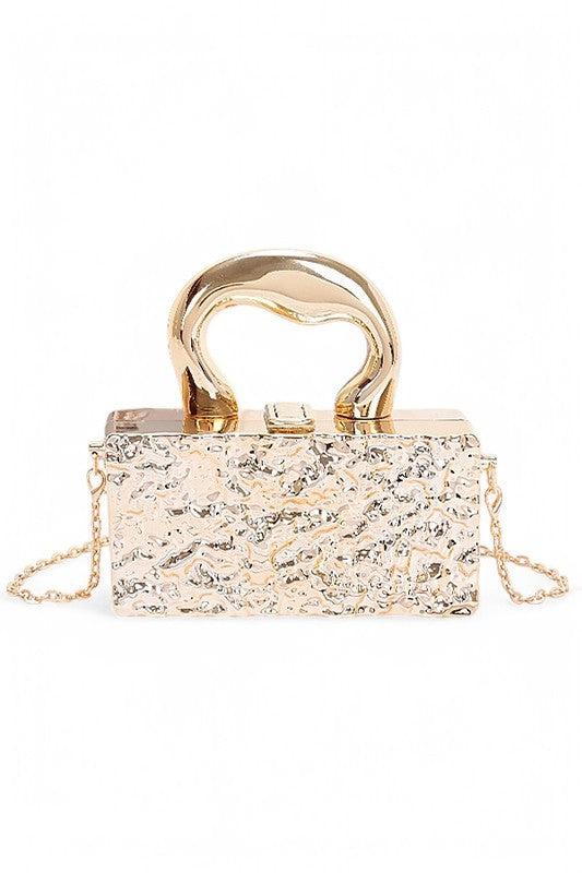 Metallic Top Handle Acrylic Box Clutch Bag Product Image