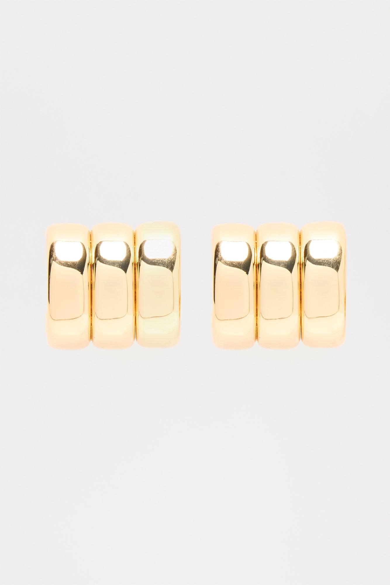 Modern Minimalist Mini Hoop Earrings - Gold Product Image