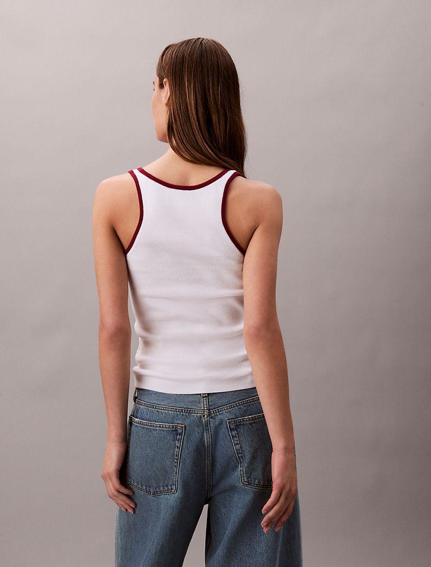Contrast Trim Ribbed Tank Top Product Image