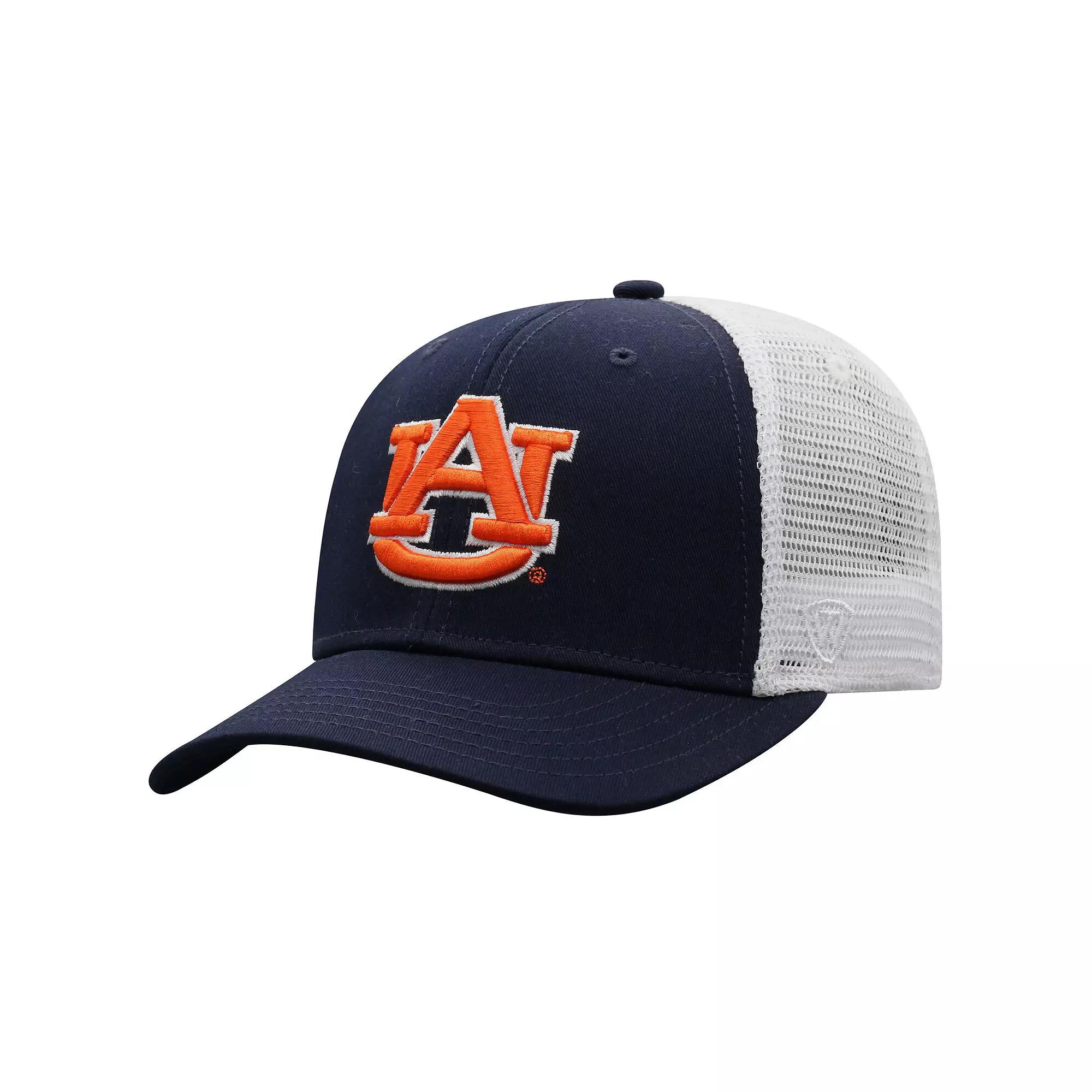 Men's Top of the World Navy/White Auburn Tigers Trucker Snapback Hat, Blue Product Image
