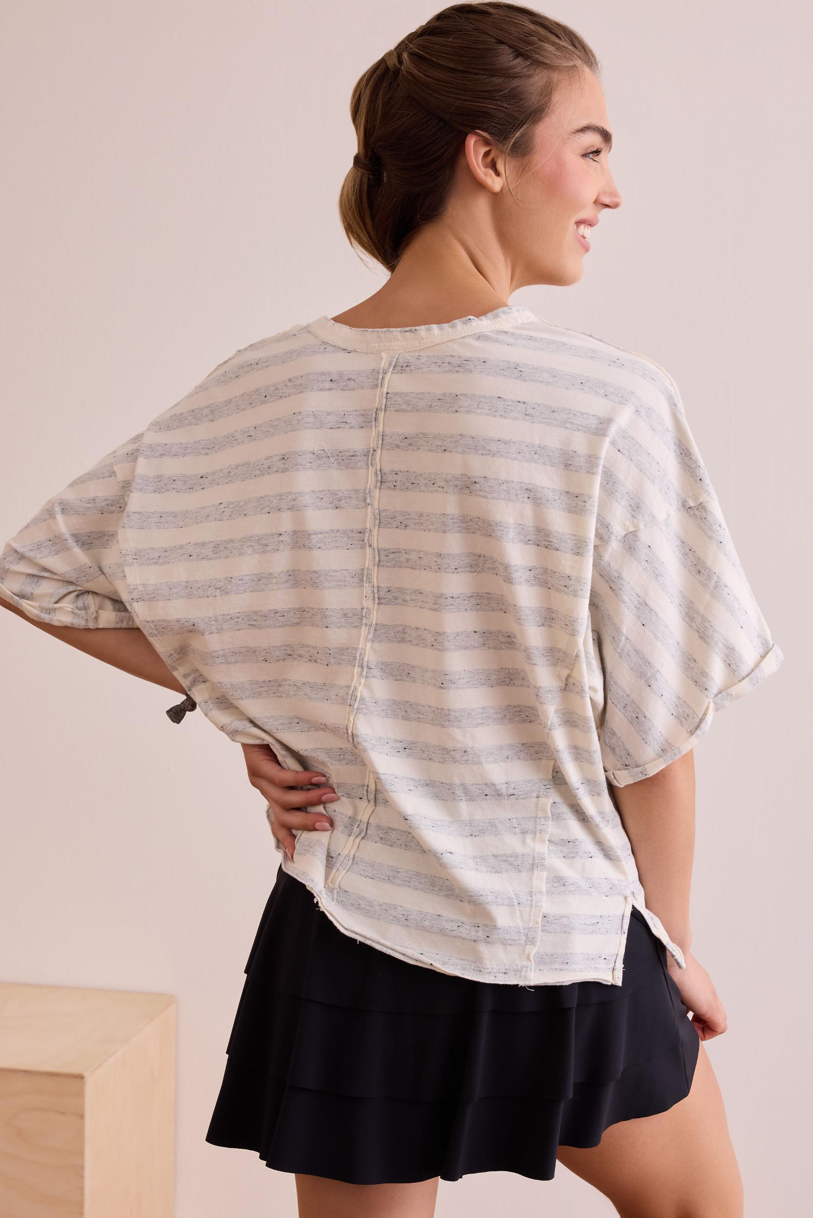 Sleek Striped Oversized Tee Product Image