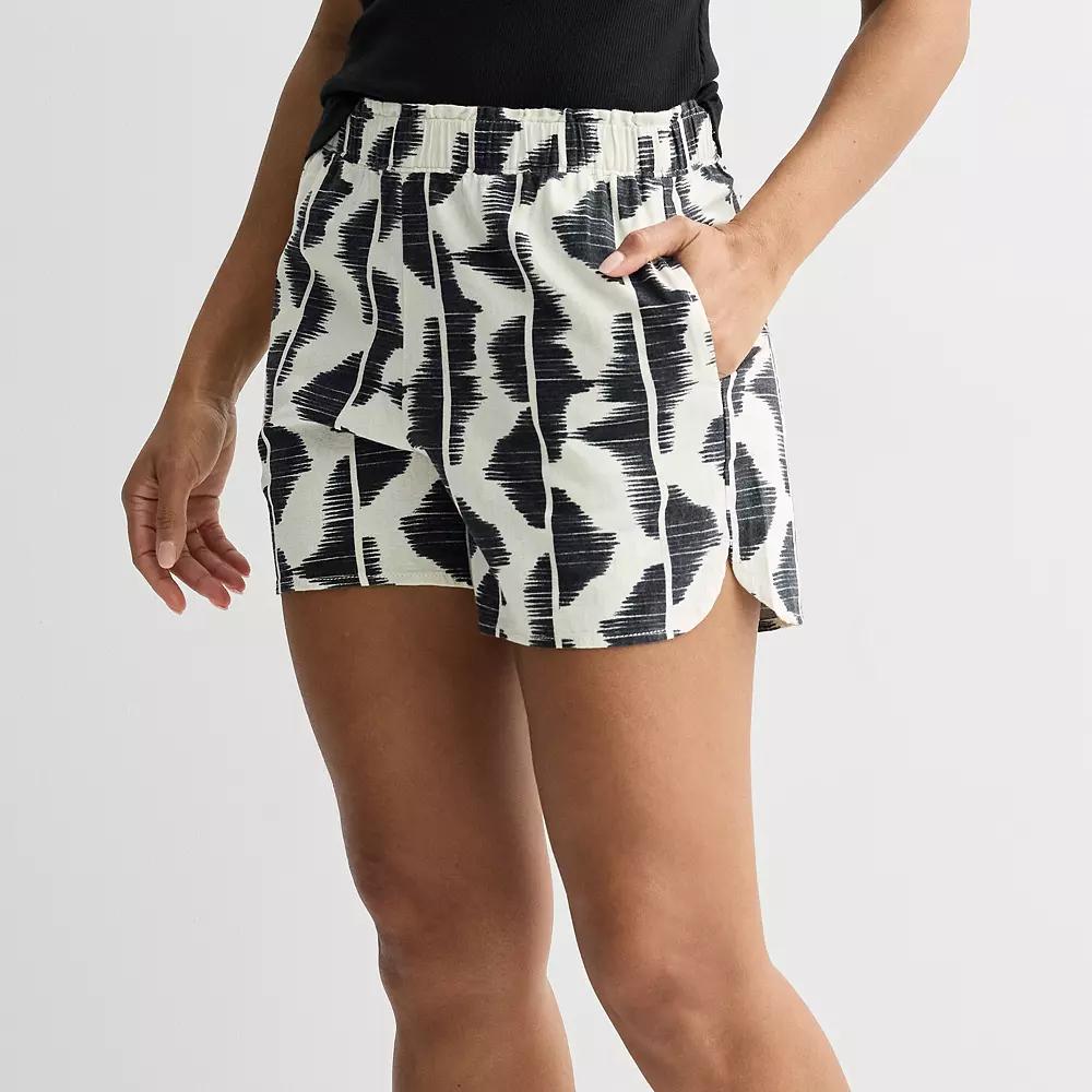 Women's Sonoma Goods For Life® Dolphin Hem Shorts, Size: Small, Gray Geo Lines Product Image