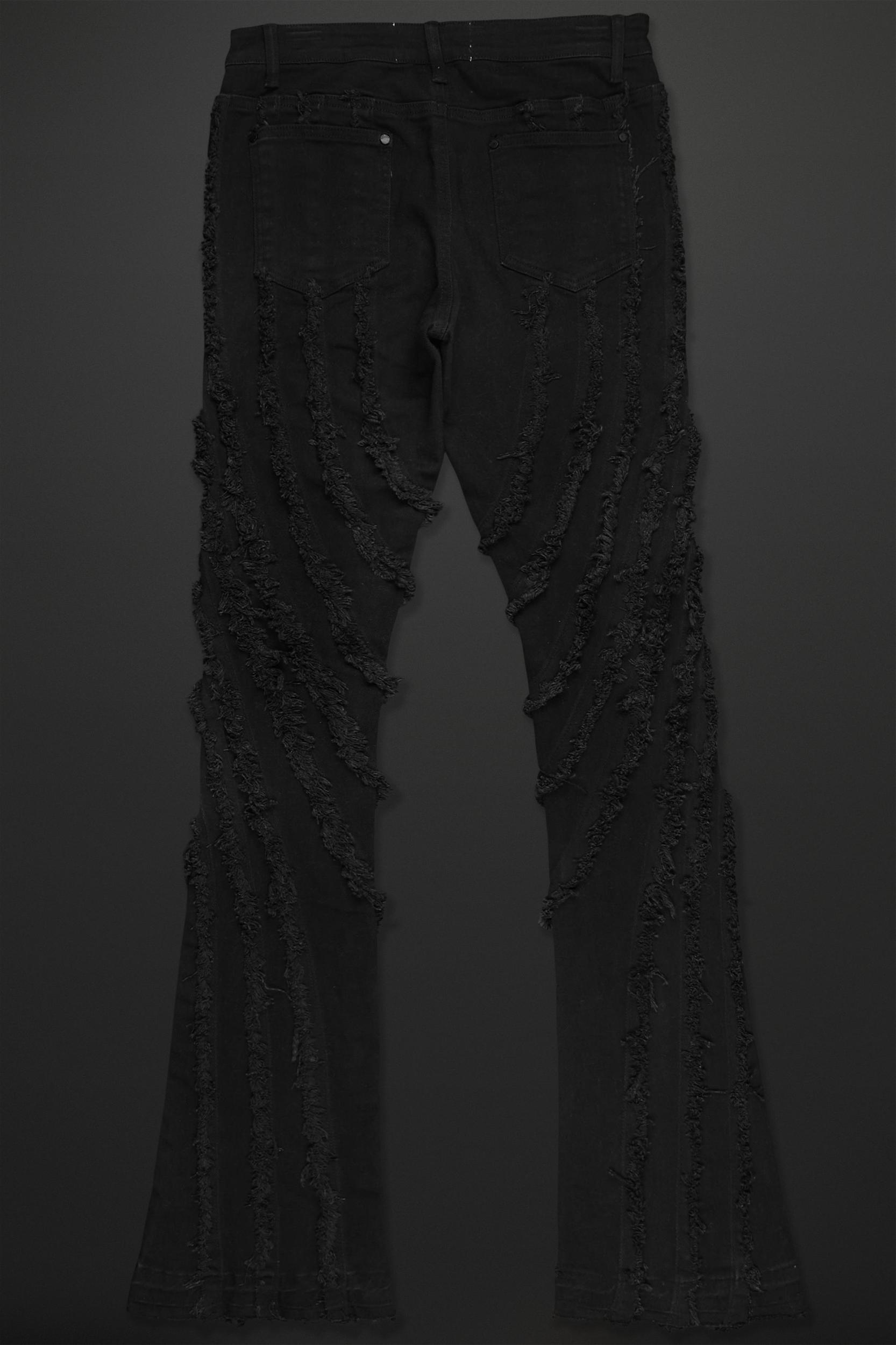 Lazer Black Stacked Flare Jean Male Product Image