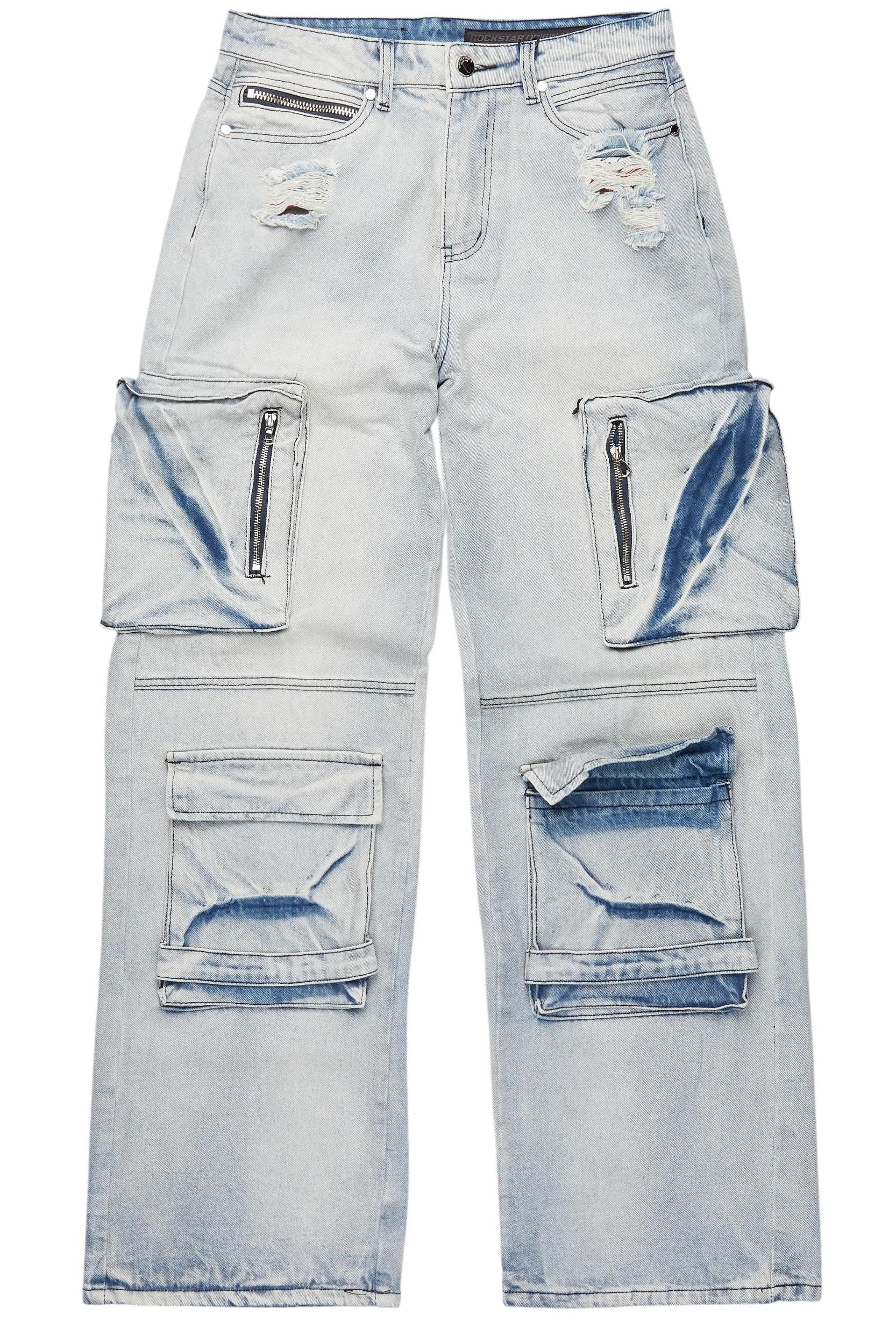 Esben Blue Baggy Fit Jean Male Product Image