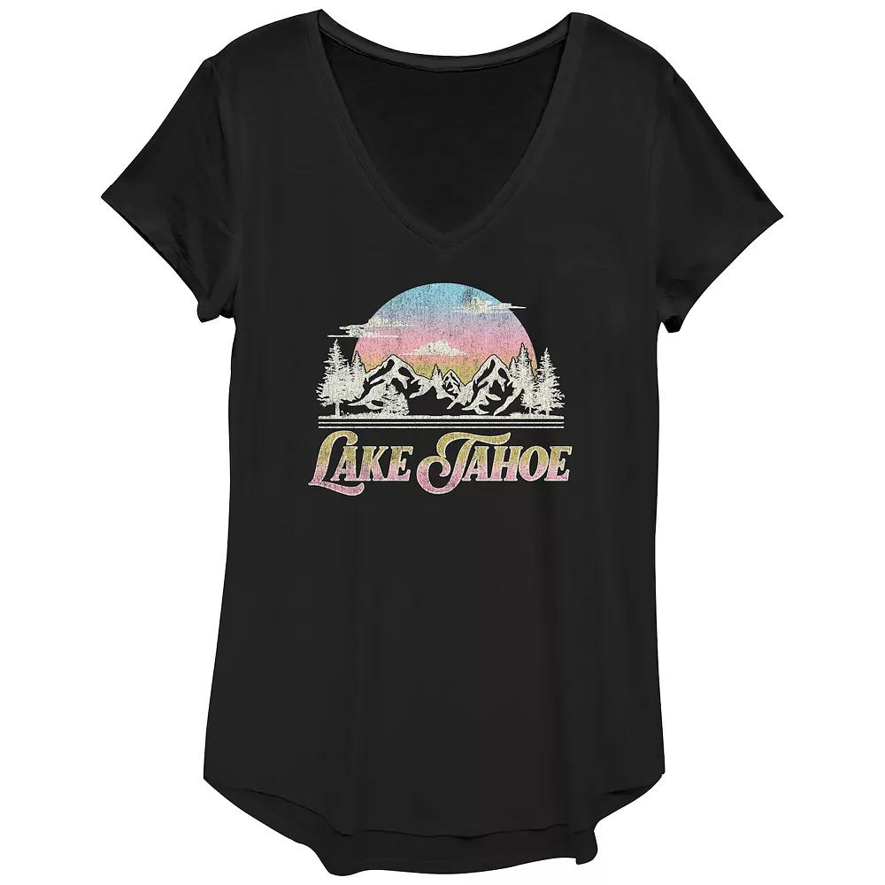 Women's Lake Tahoe Forest Landscape Graphic Tee, Girl's, Size: XS, Black Product Image