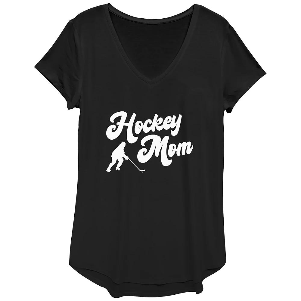 Women's Hockey Mom V-Neck Graphic Tee,  Product Image