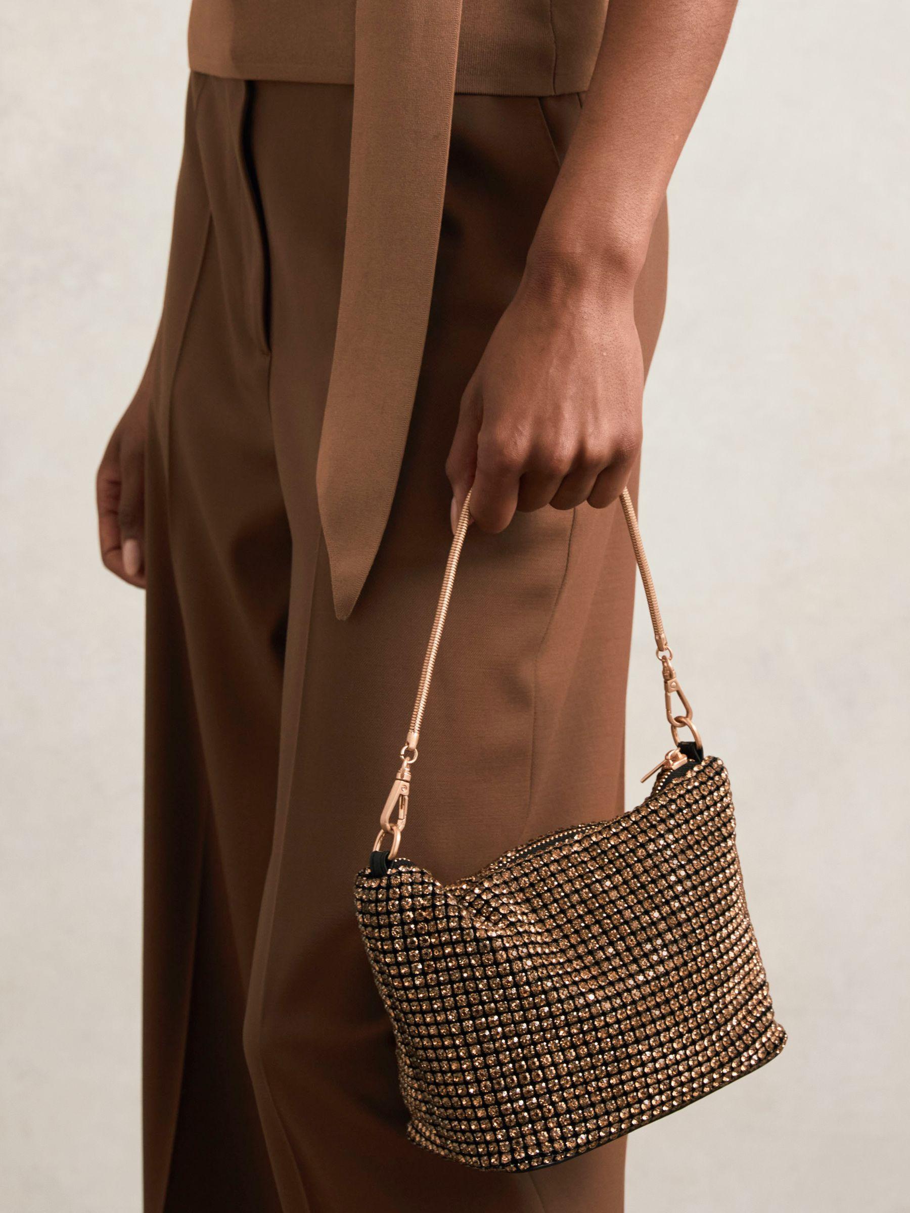 Crystal Bracelet Pouch Bag in Gold Product Image