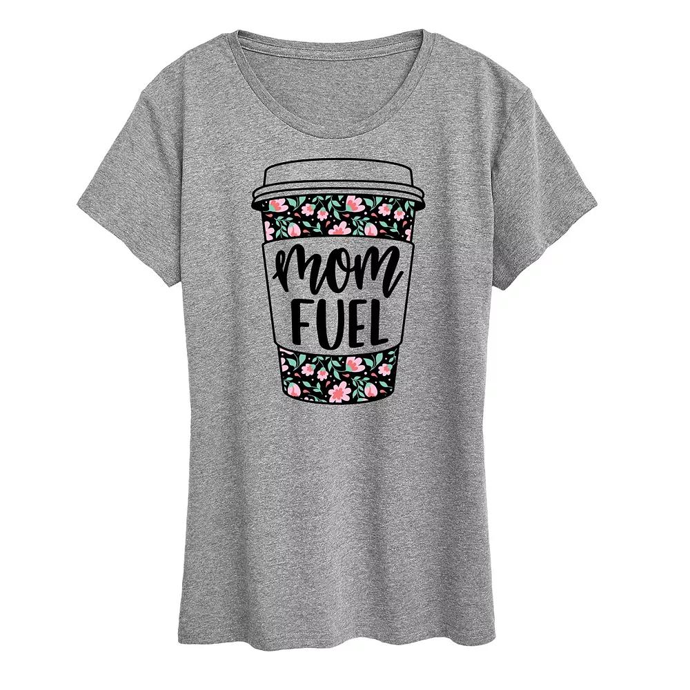 Women's Mom Fuel Floral Coffee Graphic Tee,  Product Image