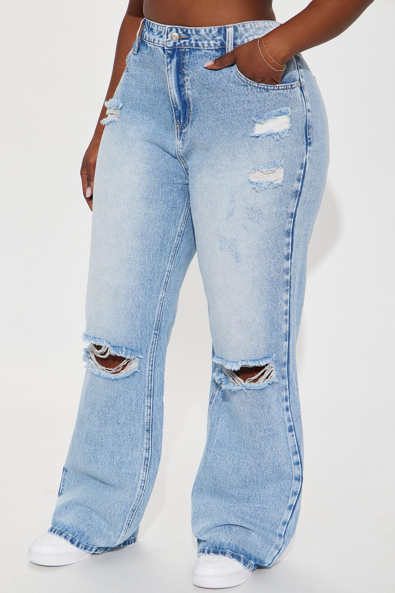 Wondering Why Ripped Straight Leg Jeans - Medium Wash Product Image