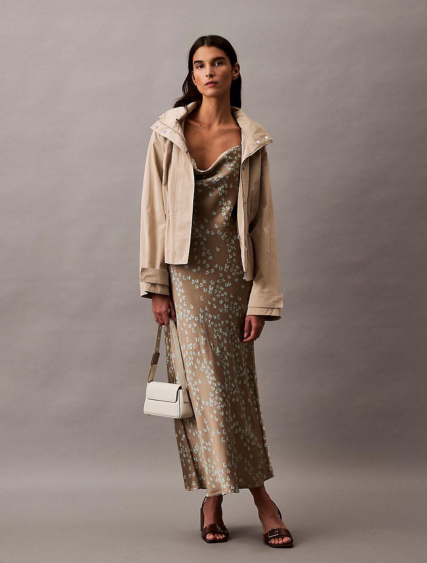 Printed Floral Textured Midi Dress Product Image