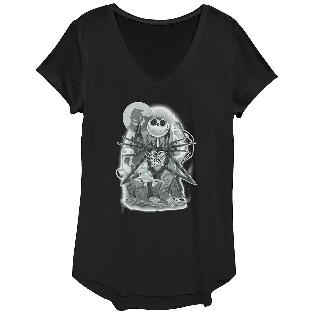Disney's The Nightmare Before Christmas Jack Skellington Cemetery Women's Graphic Tee,  Product Image