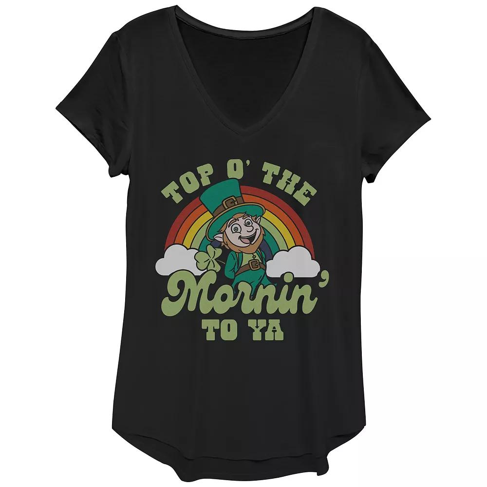 Womens Leprechaun Top O The Mornin To Ya Graphic Tee, Girls Product Image
