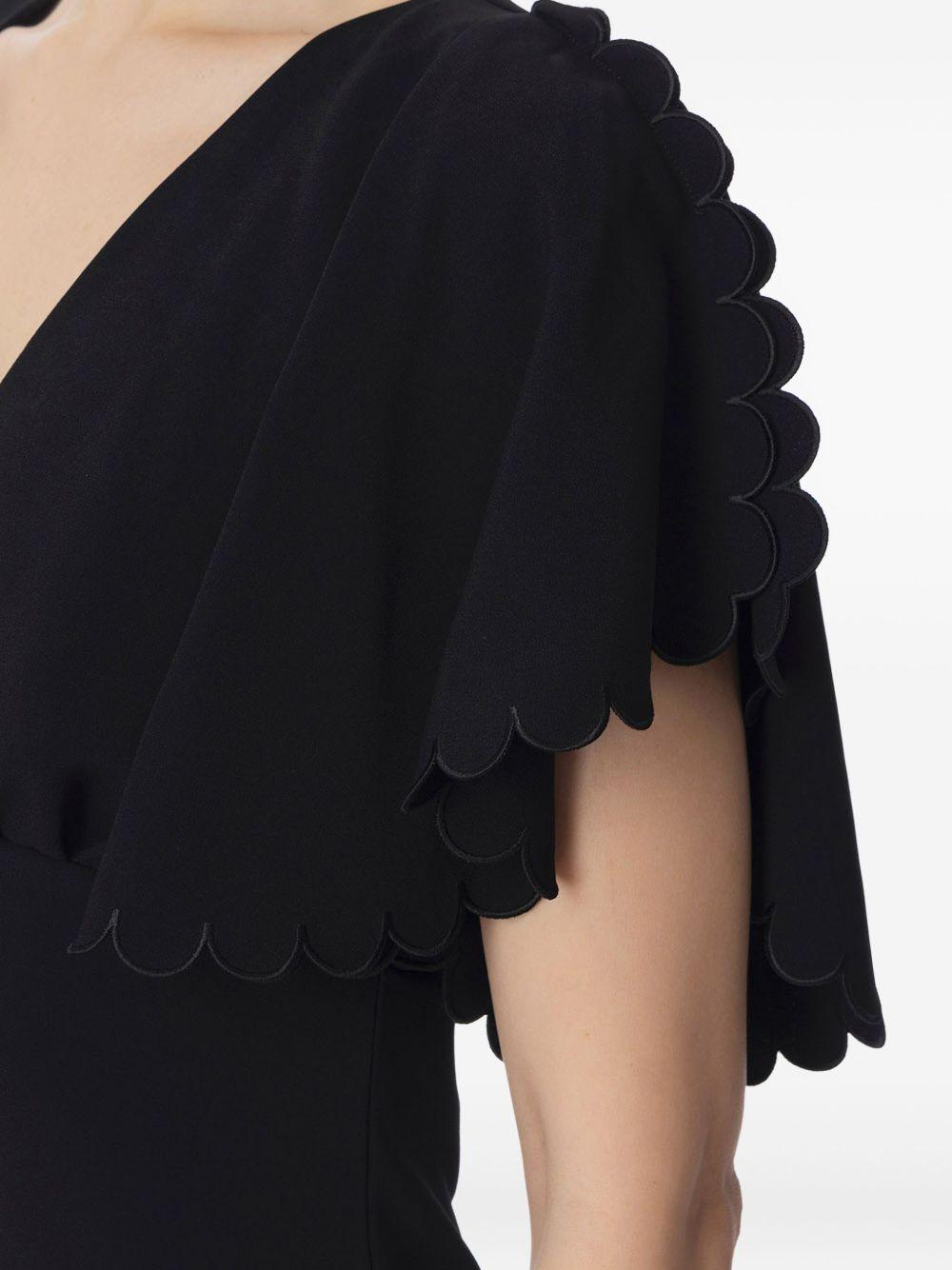 scalloped-edge v-neck dress Product Image