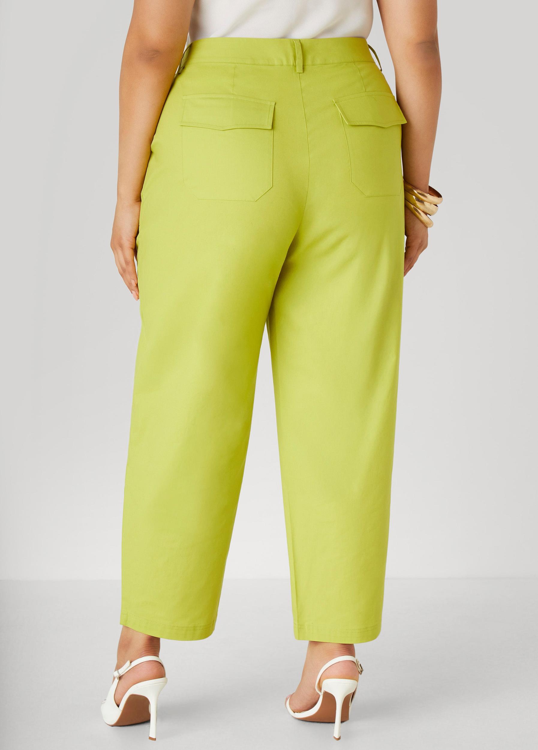 Plus Size Tapered Stretch Cotton Pants Ashley Stewart Product Image