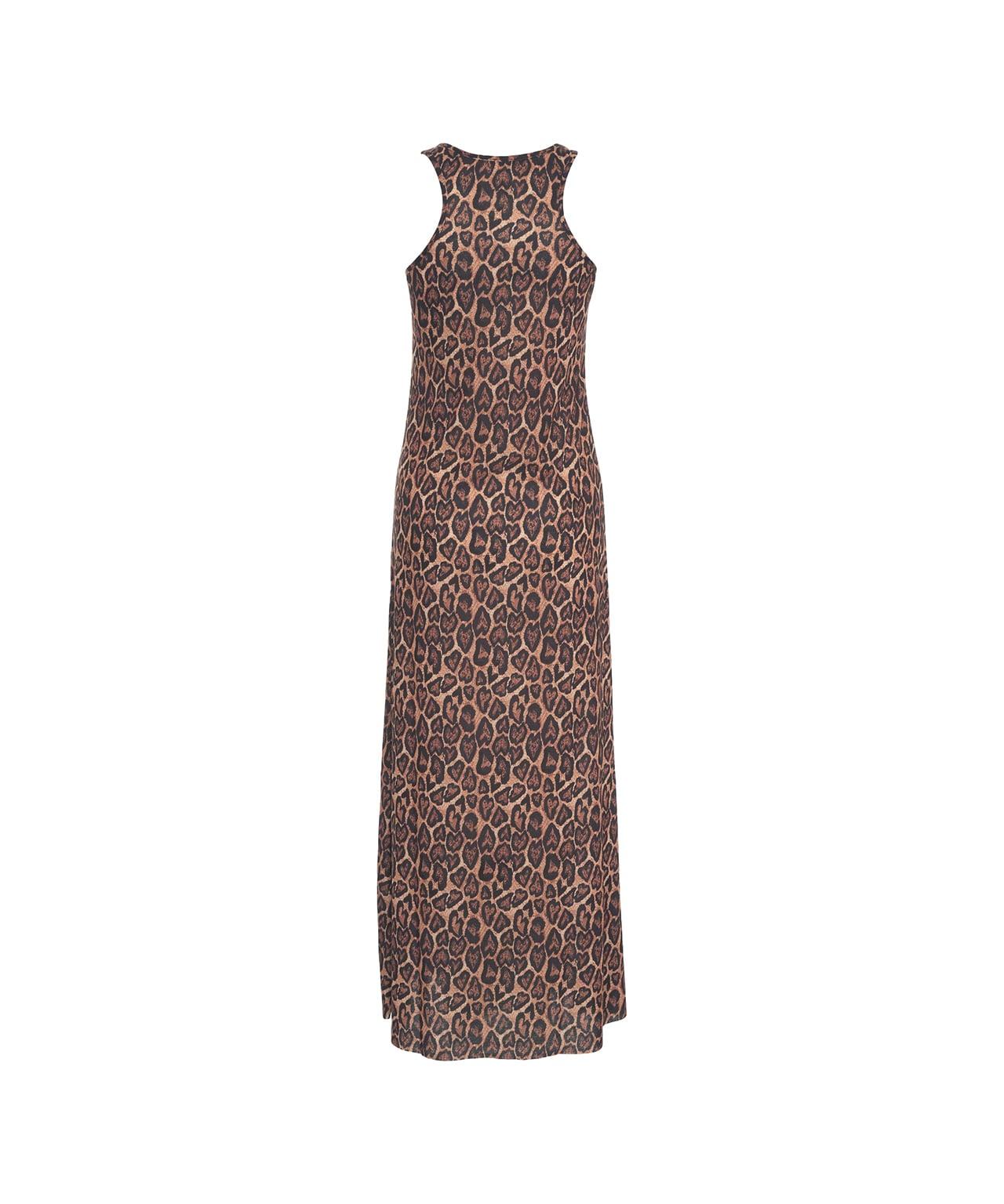 Maxi dress with animal print Product Image