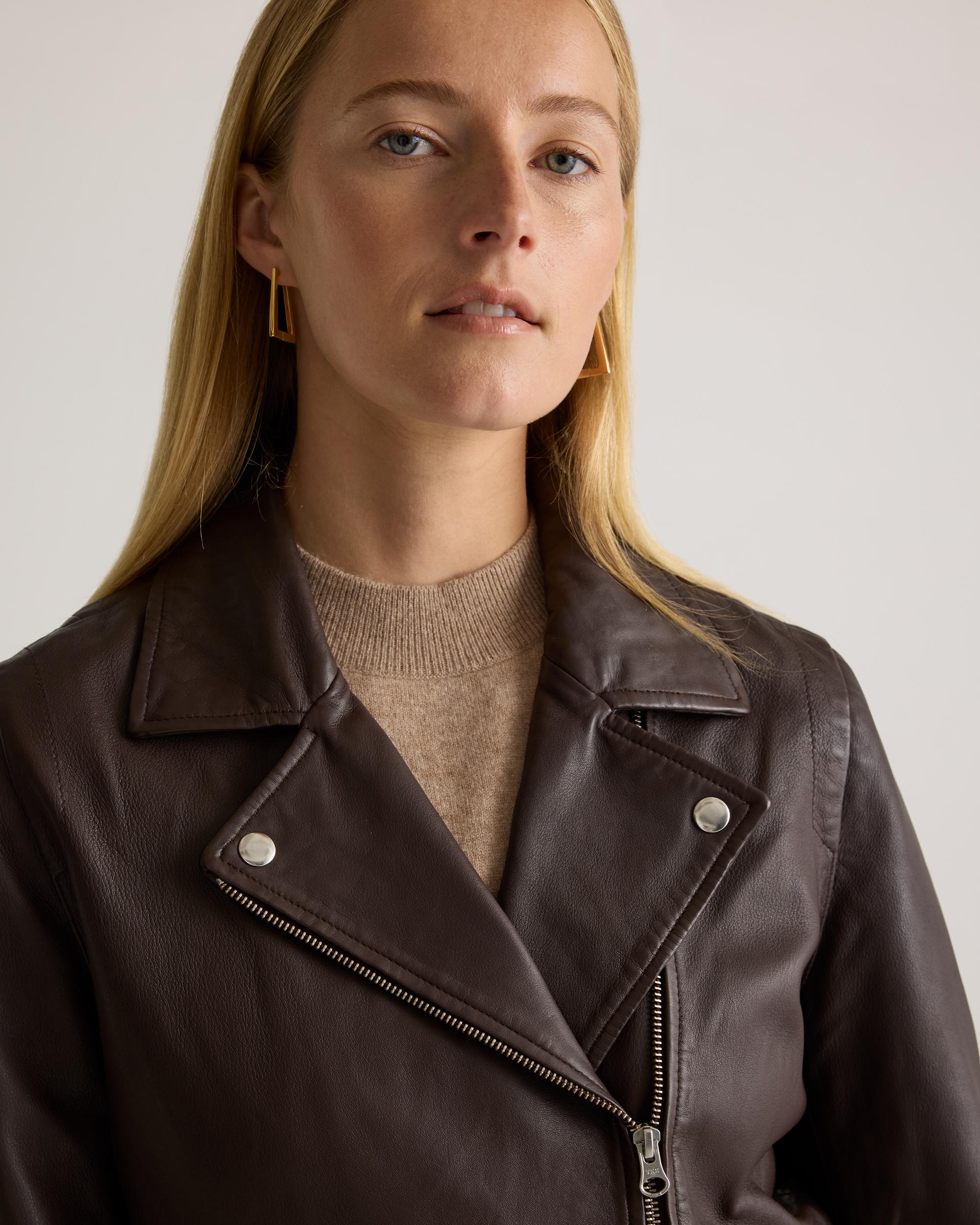 Quince | Women's 100% Washed Leather Biker Jacket Product Image