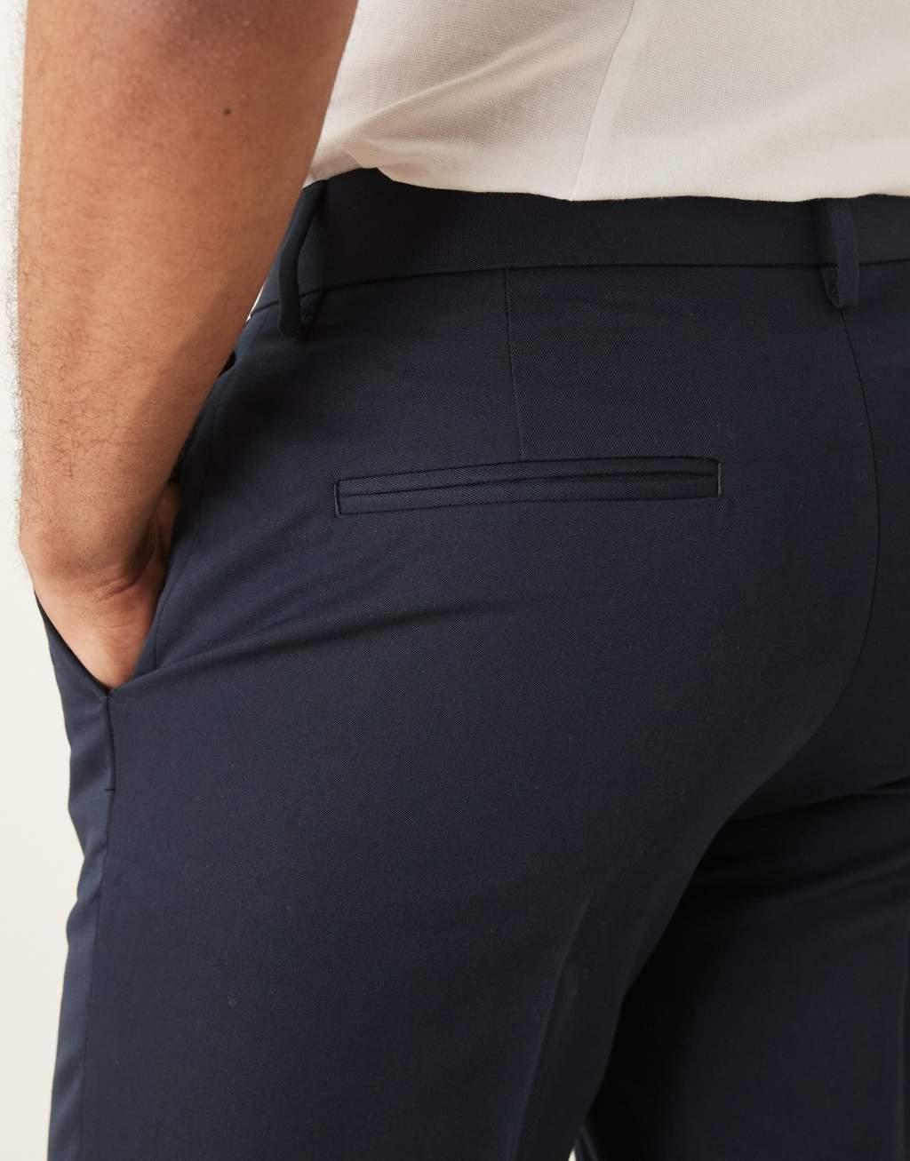 ASOS DESIGN slim fit pants in navy Product Image