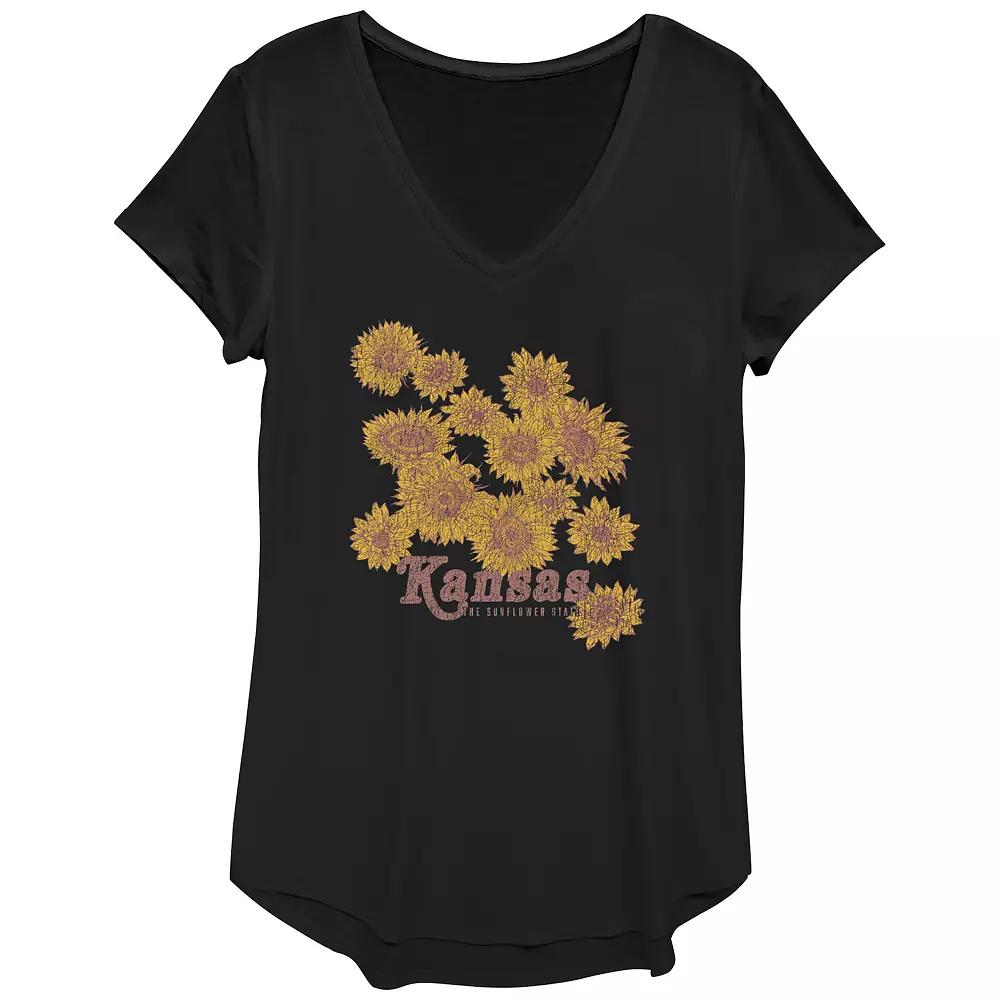 Women's Kansas The Sunflower State Sunflowers Graphic Tee, Girl's,  Product Image