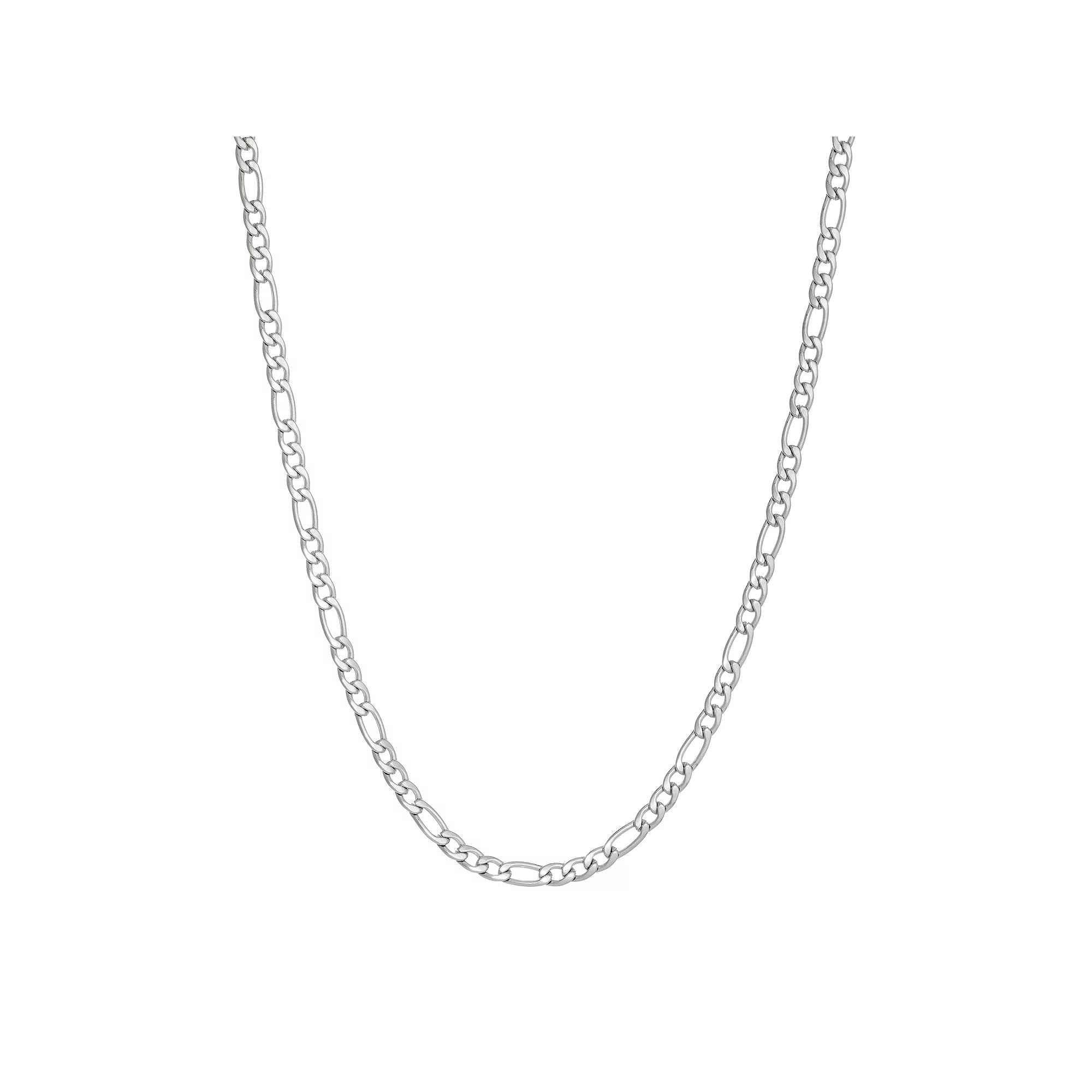 Men's LYNX Stainless Steel 4mm Figaro Chain Necklace, Size: 18" Product Image