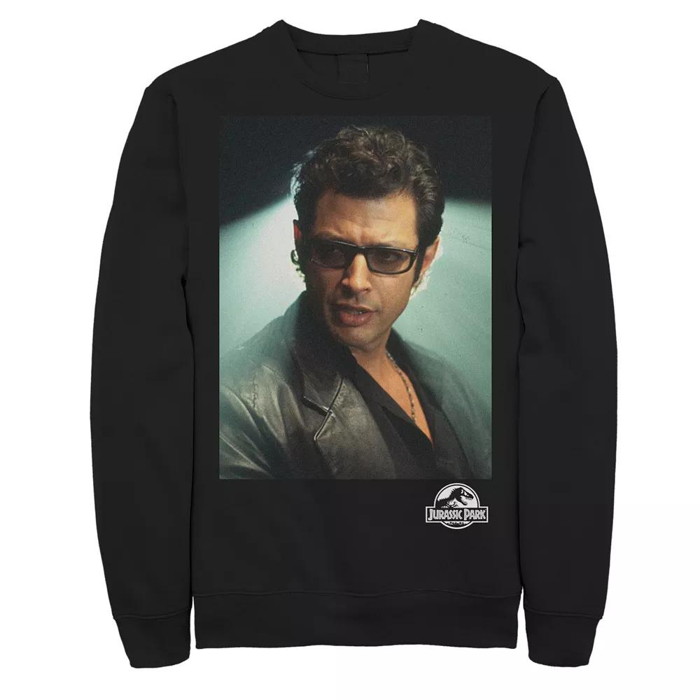Men's Jurassic Park Ian Malcolm Head Shot Photo Sweatshirt, Size: Medium, Black Product Image