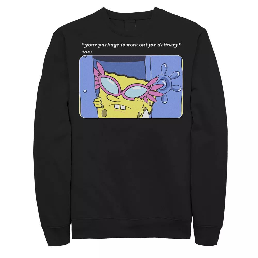 Men's Nickelodeon SpongeBob SquarePants Package Out For Delivery Meme Sweatshirt,  Product Image