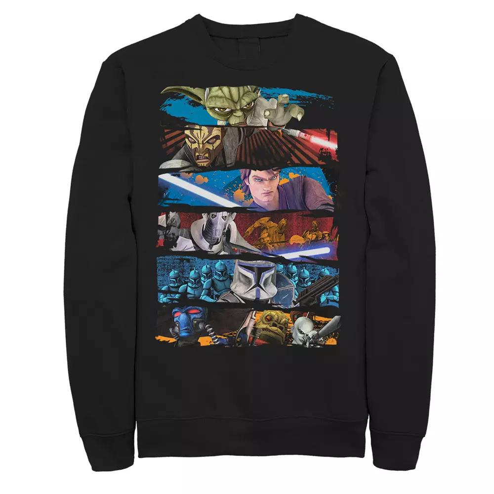 Men's Star Wars: The Clone Wars Character Paint Swipe Panels Sweatshirt,  Product Image