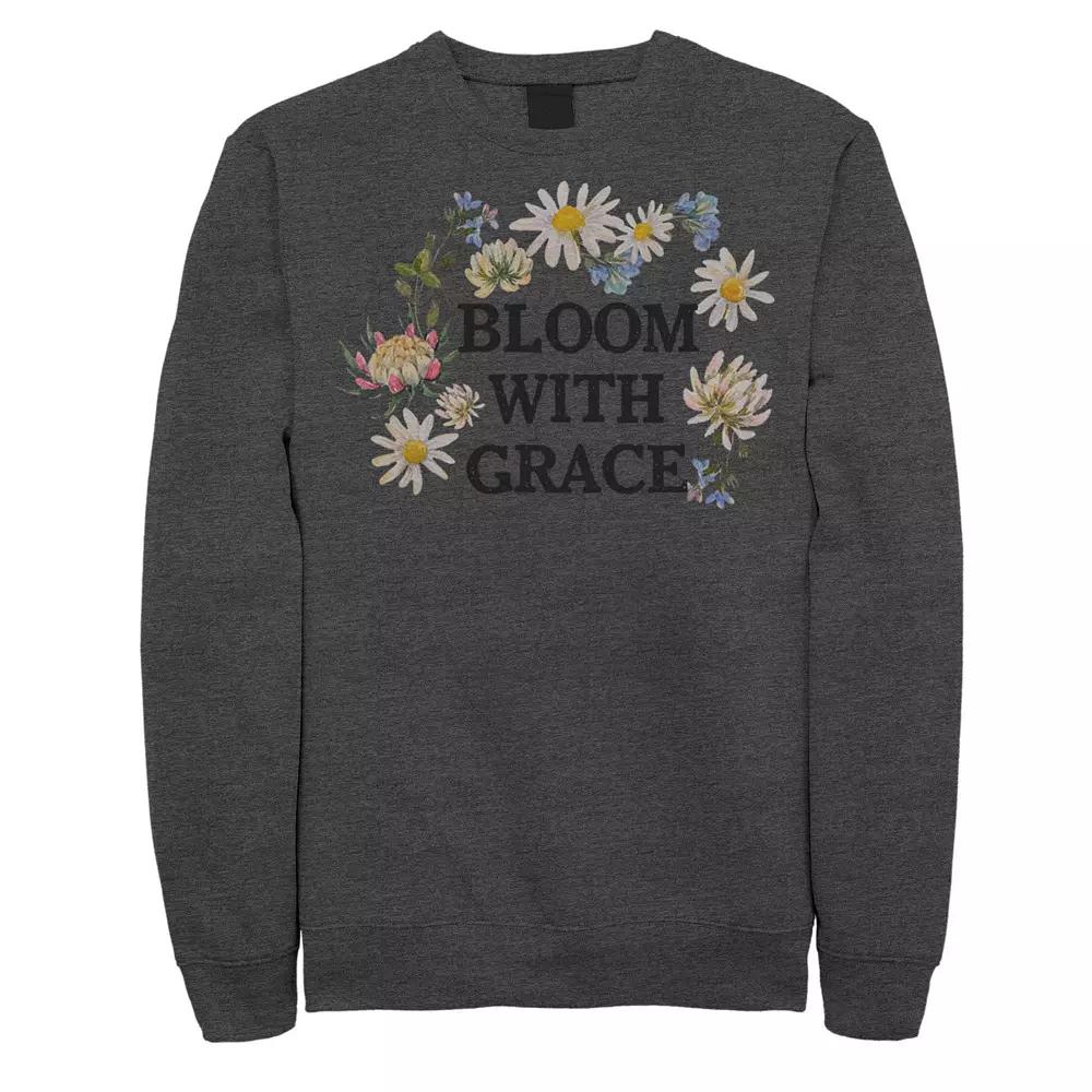 Men's Fifth Sun Bloom With Grace Floral Sweatshirt, Size: Large, Grey Heather Product Image