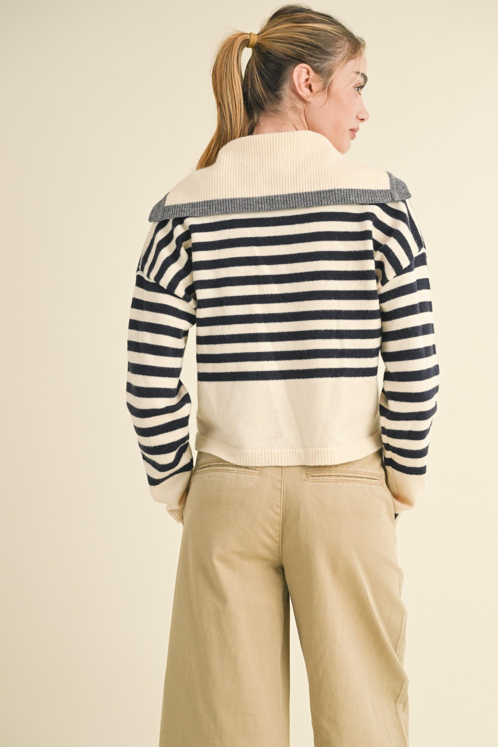 Sailor Collar Cute Sweater Cardigan Product Image