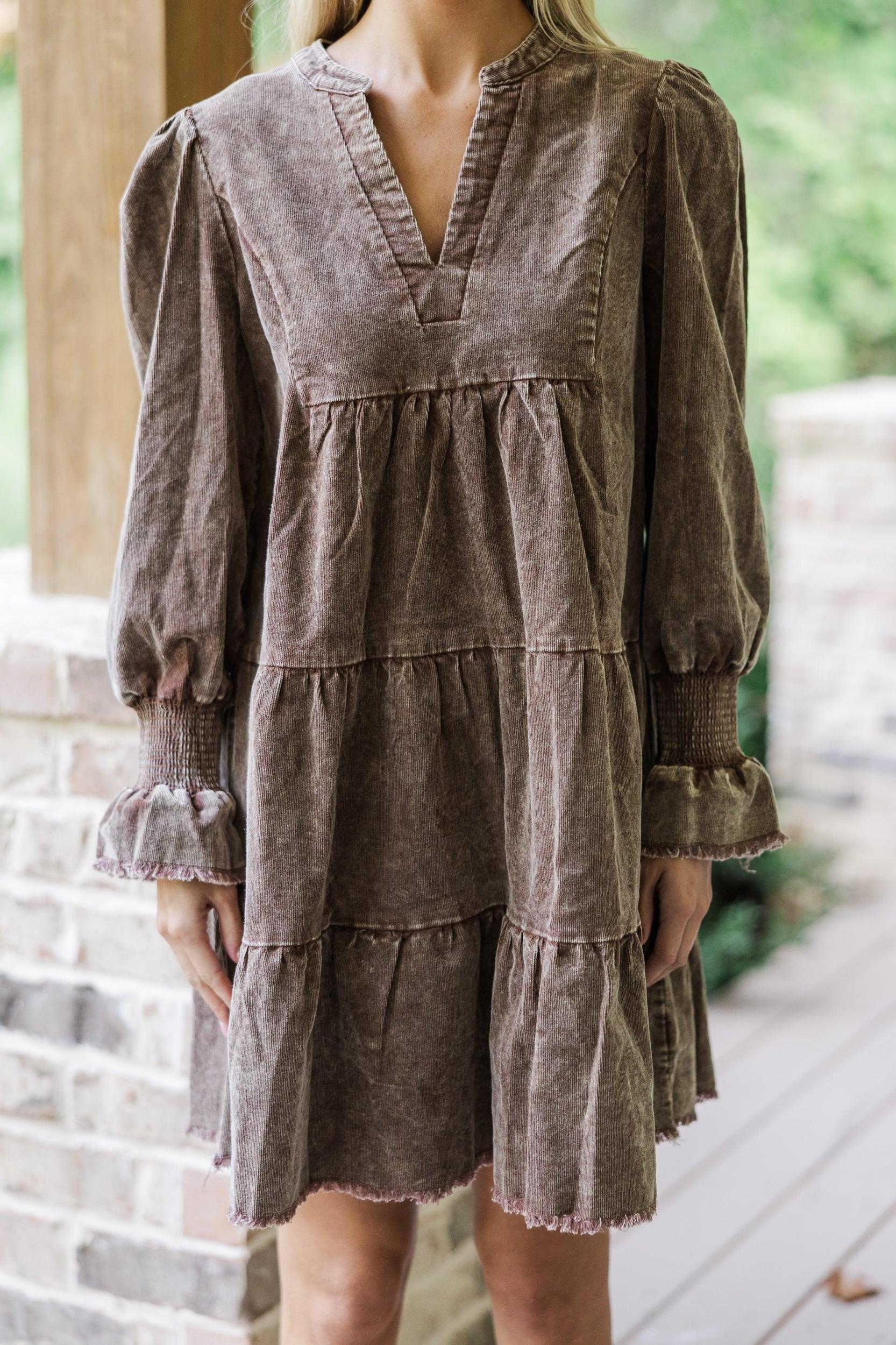 You've Got It Brown Corduroy Dress Female Product Image