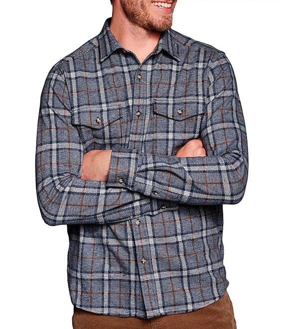 Johnston & Murphy Stretch Brushed Windowpane Long Sleeve Woven Shirt Product Image