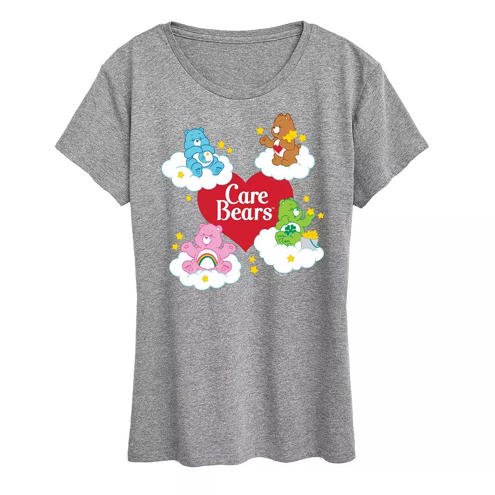 Women's Care Bears Heart And Bear Logo Graphic Tee,  Product Image