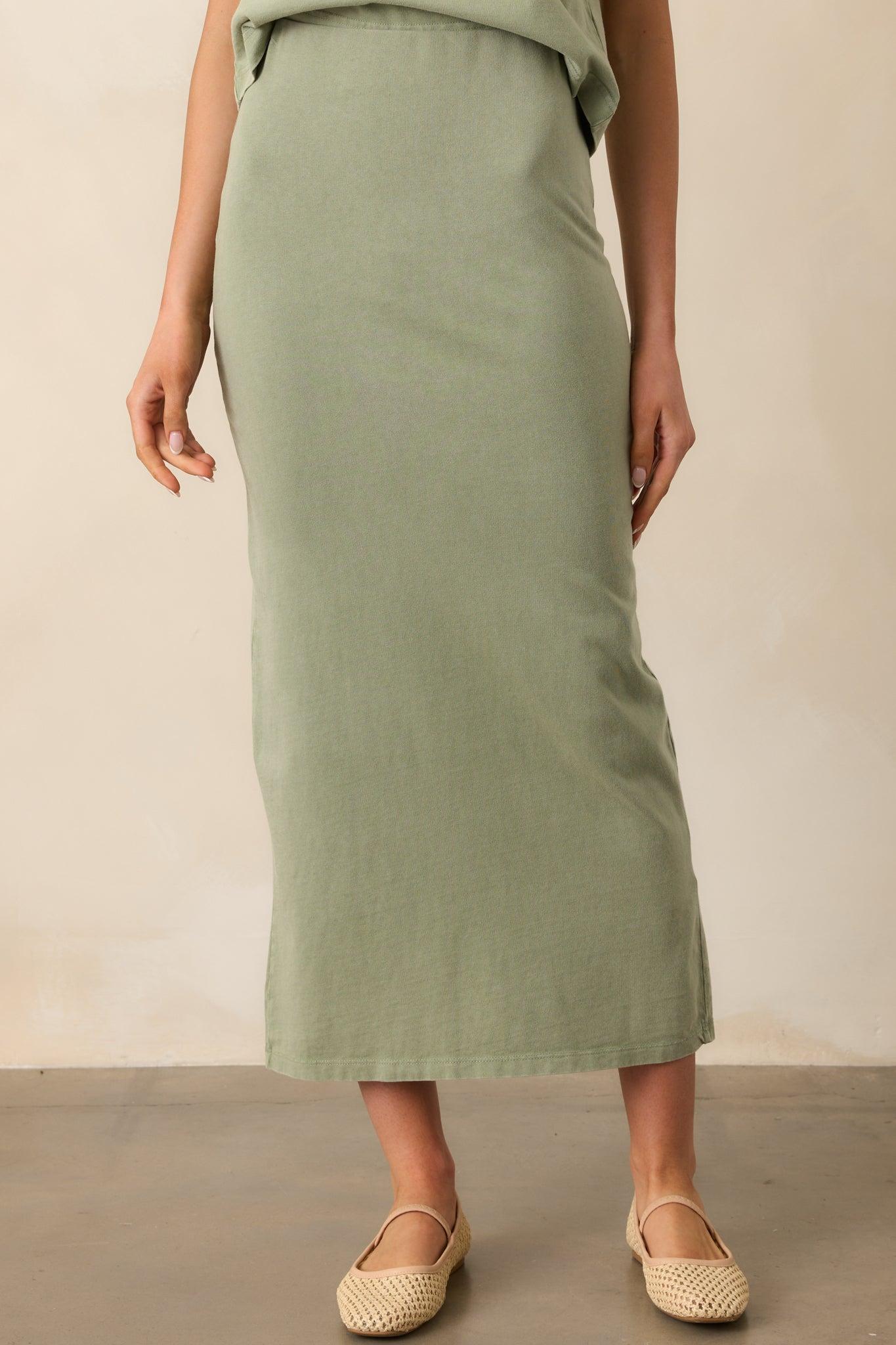 Z Supply Avocado Green Gail Midi Skirt Product Image