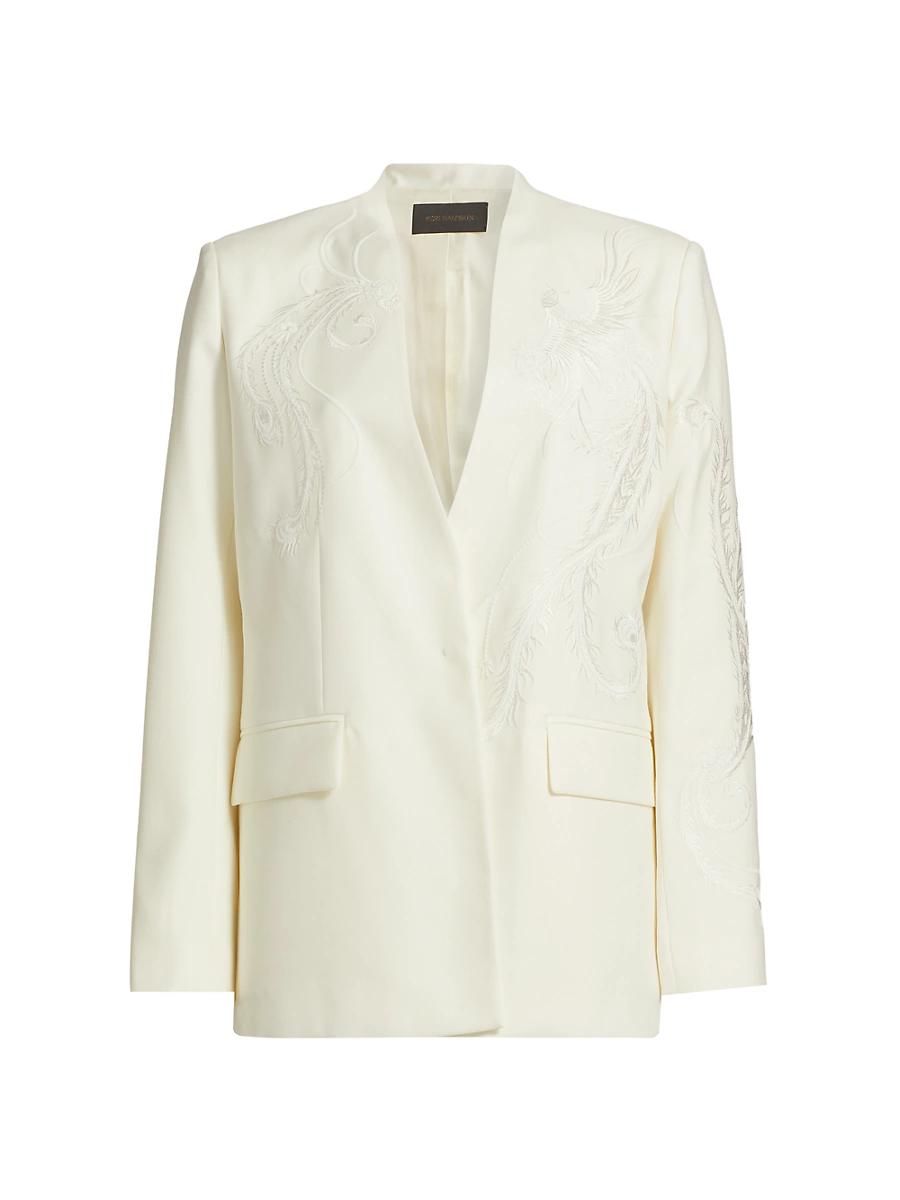 Womens Sydney Embroidered Wool-Blend Blazer Product Image