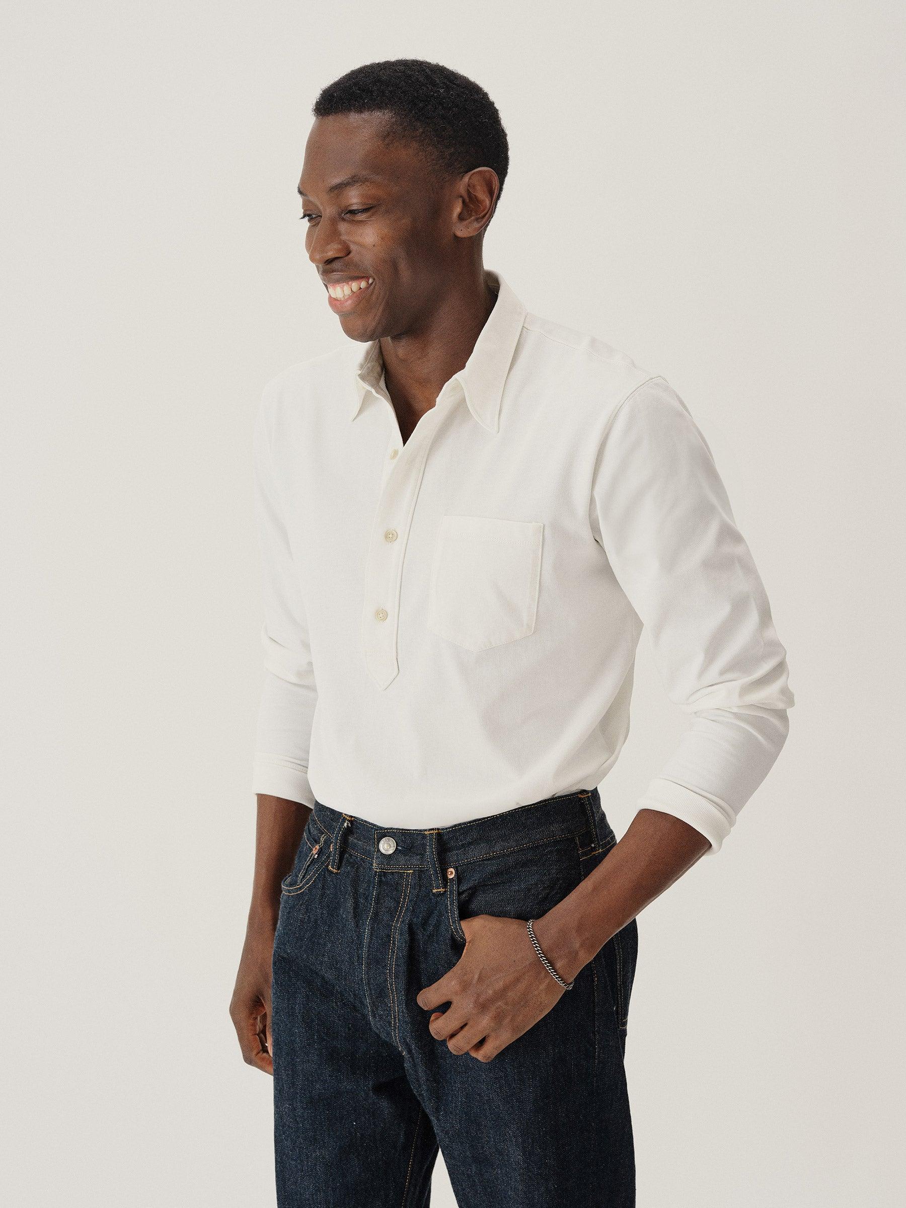 White Coolhand Cotton Popover Product Image