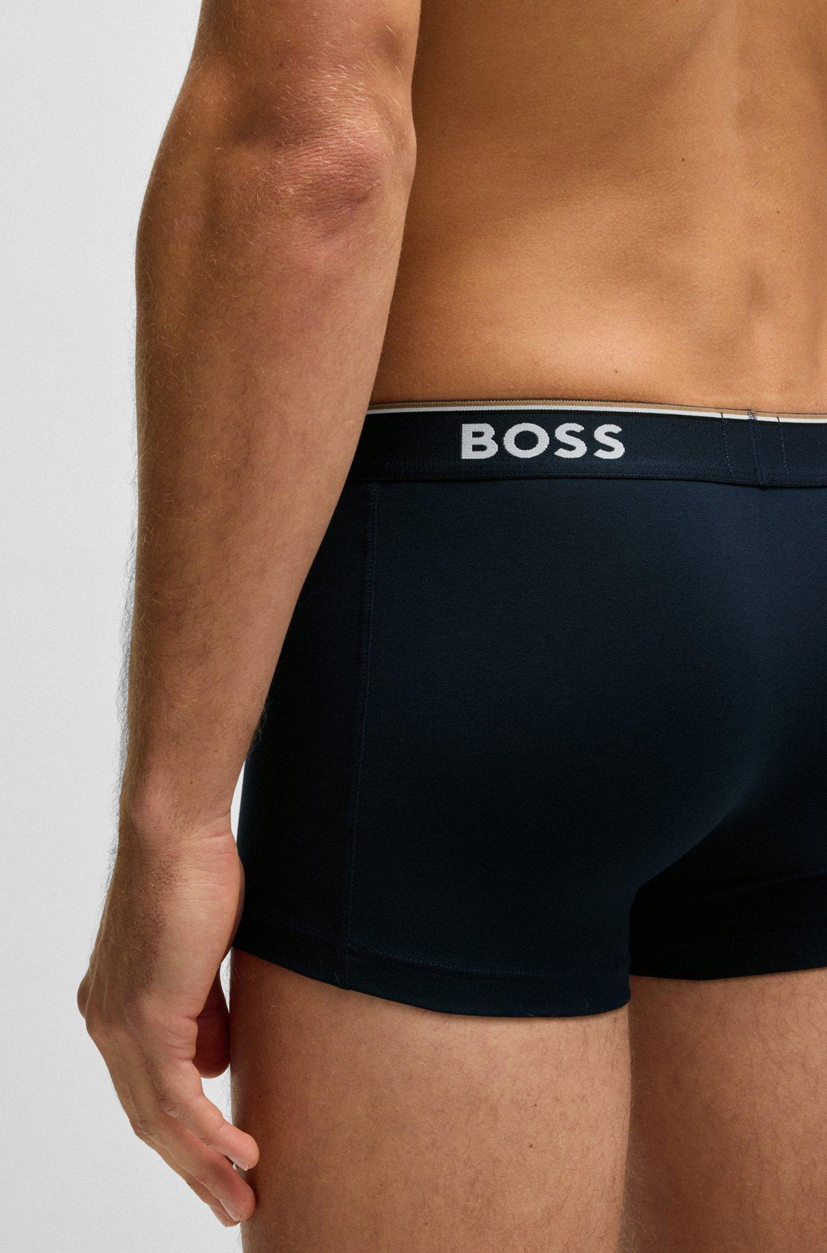 Three-pack of logo-waistband trunks in stretch cotton Product Image