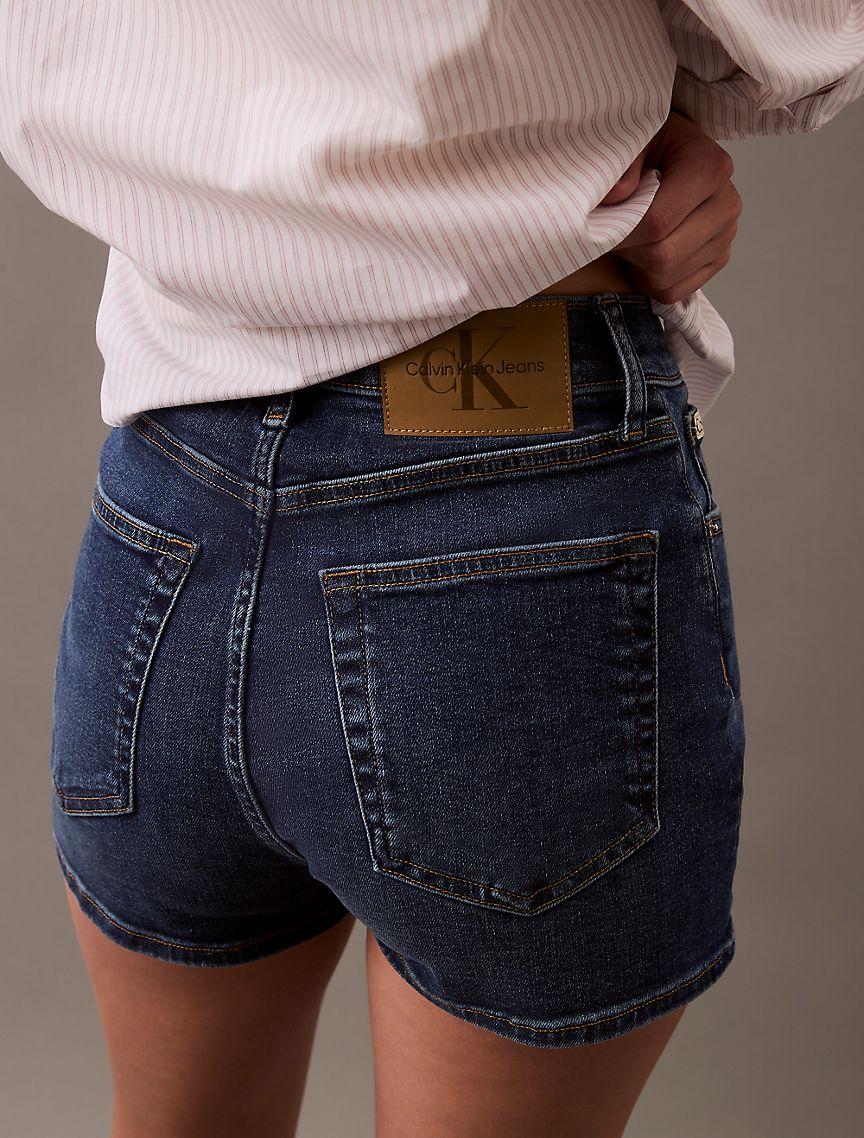 High Rise Denim Mini Shorts Product Image