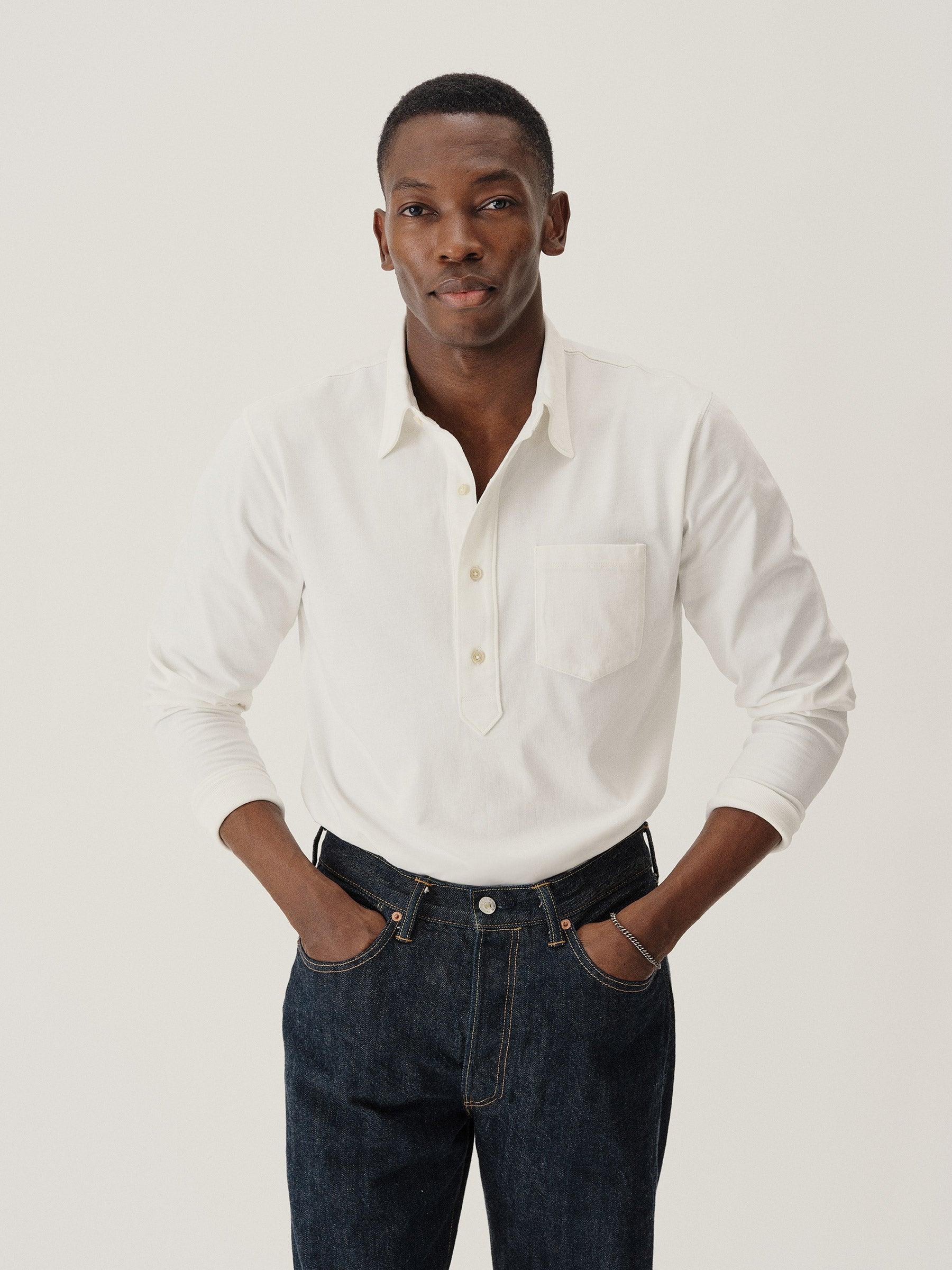 White Coolhand Cotton Popover Product Image