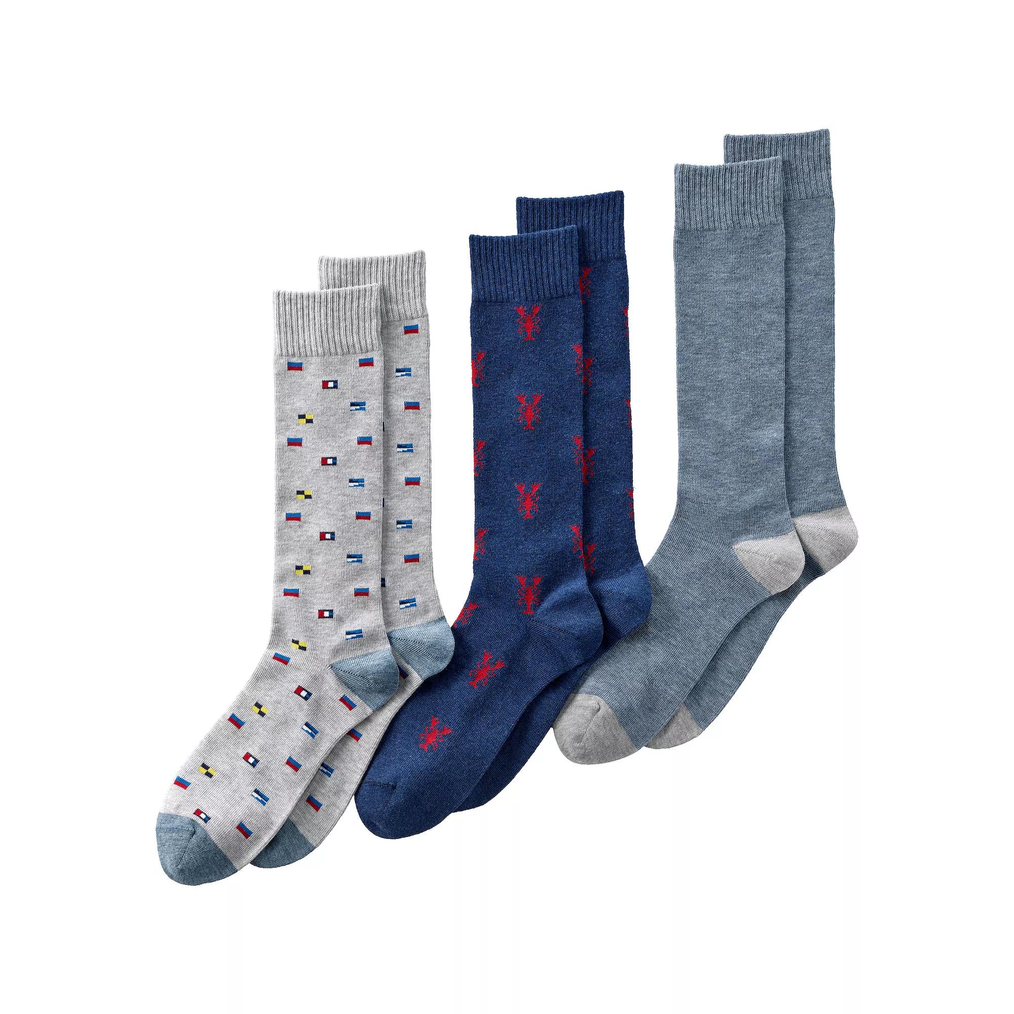 Men's Lands' End 3-Pack Novelty Dress Socks, Fish Pack Product Image