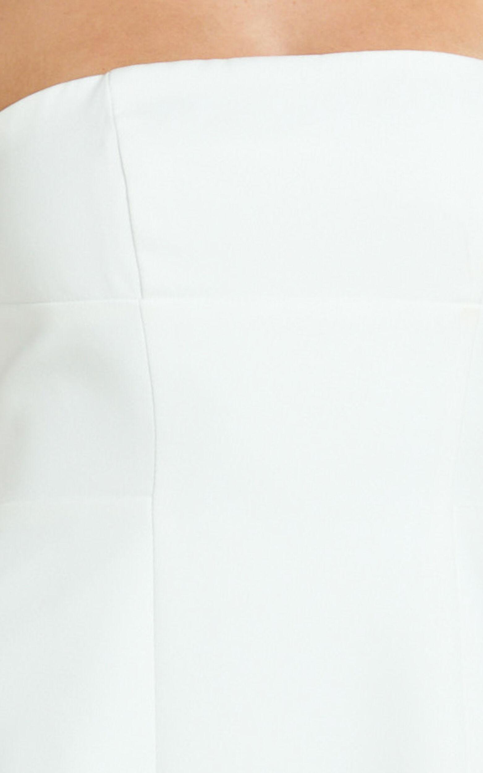 Catharine Mini Dress - Strapless A Line Dress in White Product Image