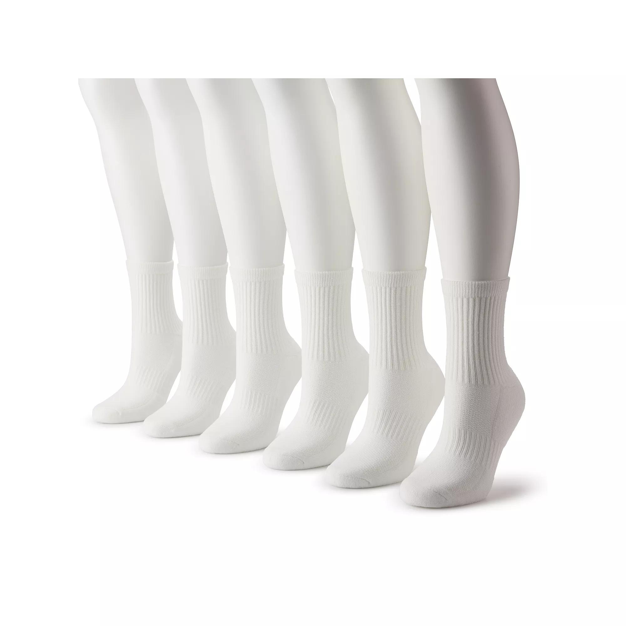 Womens FLX 6-Pack Athletic Half Crew Striped Socks Product Image