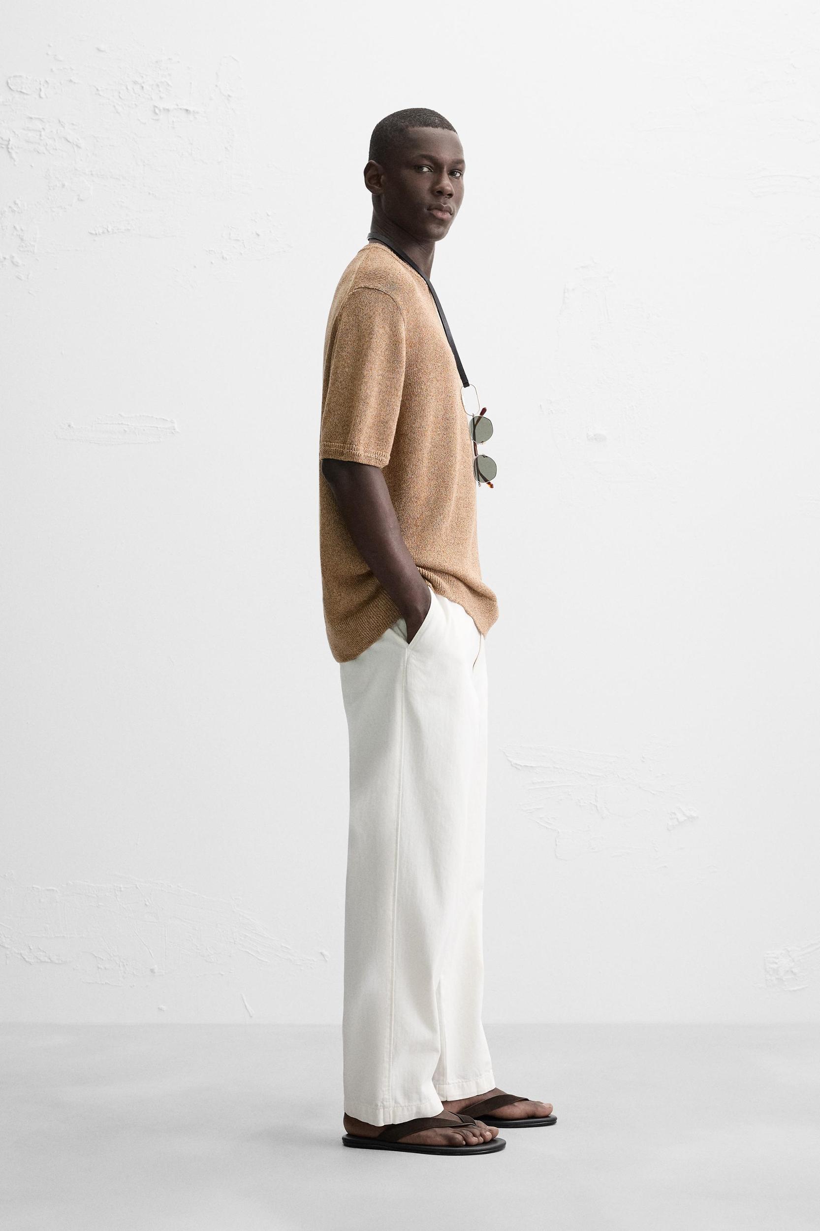 COTTON LINEN KNIT T-SHIRT Product Image