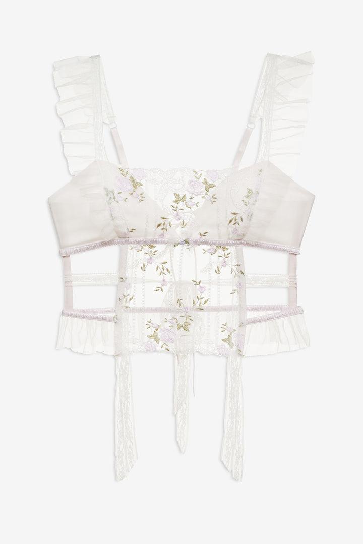 Lattice Bows Bustier — White Product Image