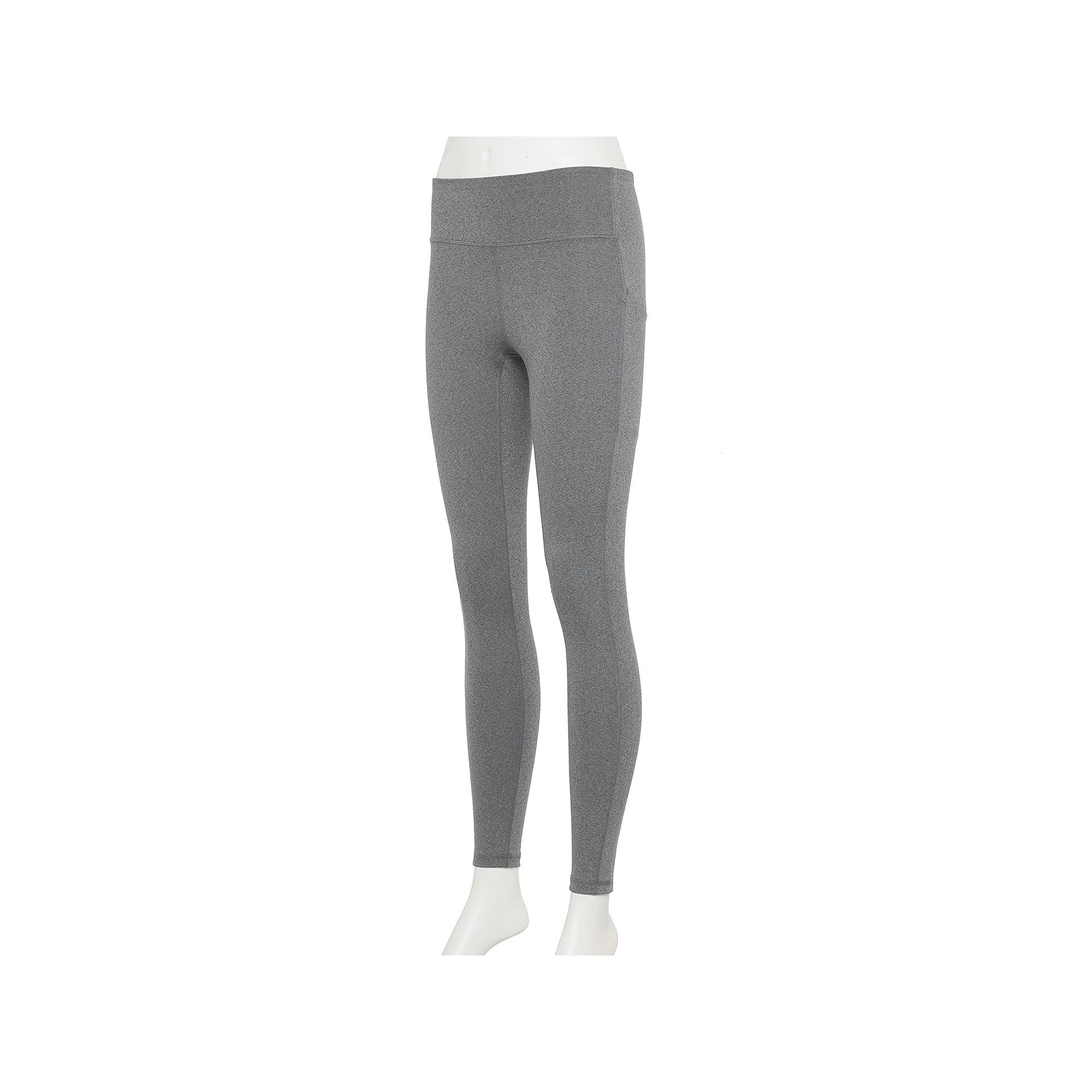 Women's Tek Gear® Ultrastretch High-Waisted Side Pocket Full-Length Leggings, Size: Small, Grey Product Image