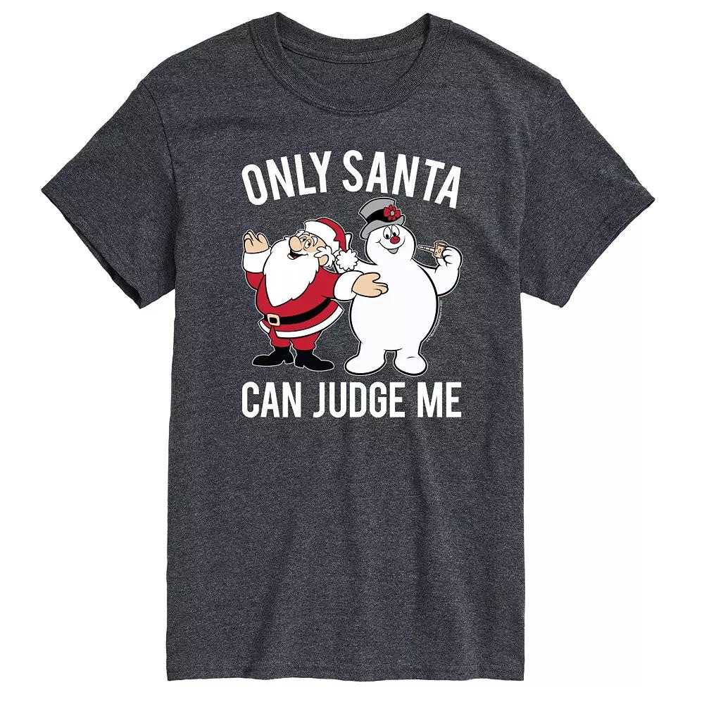 Men's Frosty the Snowman Only Santa Can Judge Me Graphic Tee,  Product Image