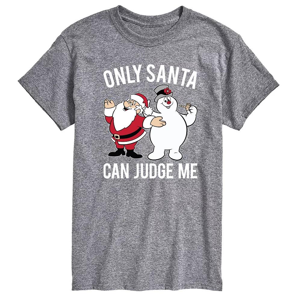 Men's Frosty the Snowman Only Santa Can Judge Me Graphic Tee,  Product Image