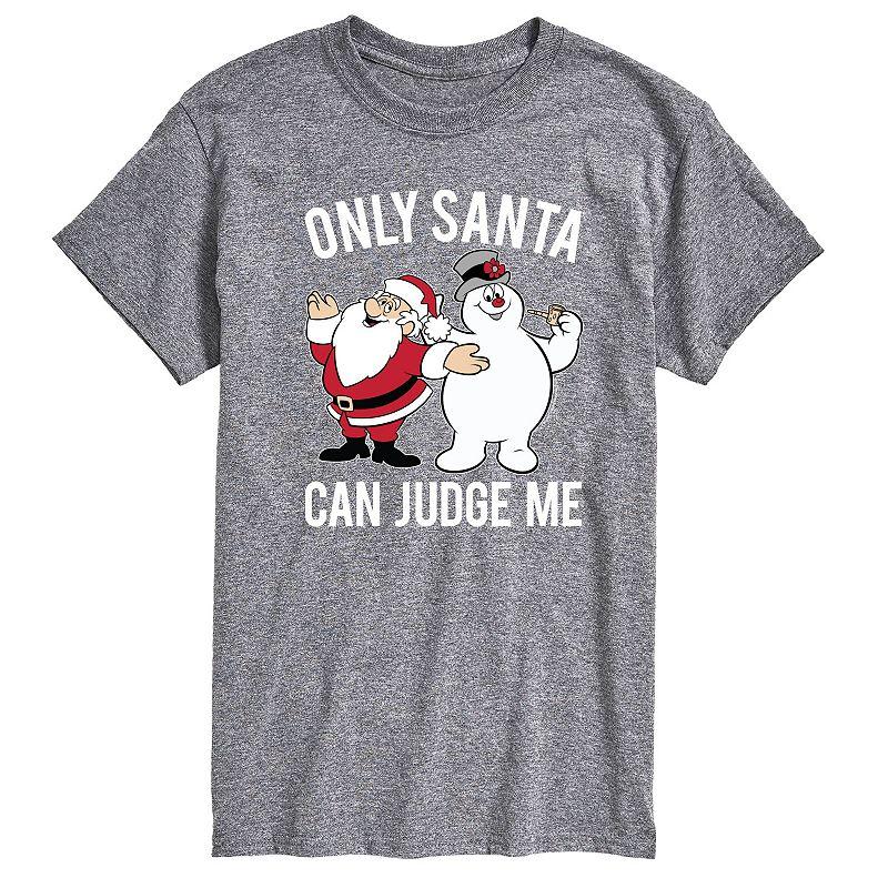 Men's Frosty the Snowman Only Santa Can Judge Me Graphic Tee,  Product Image